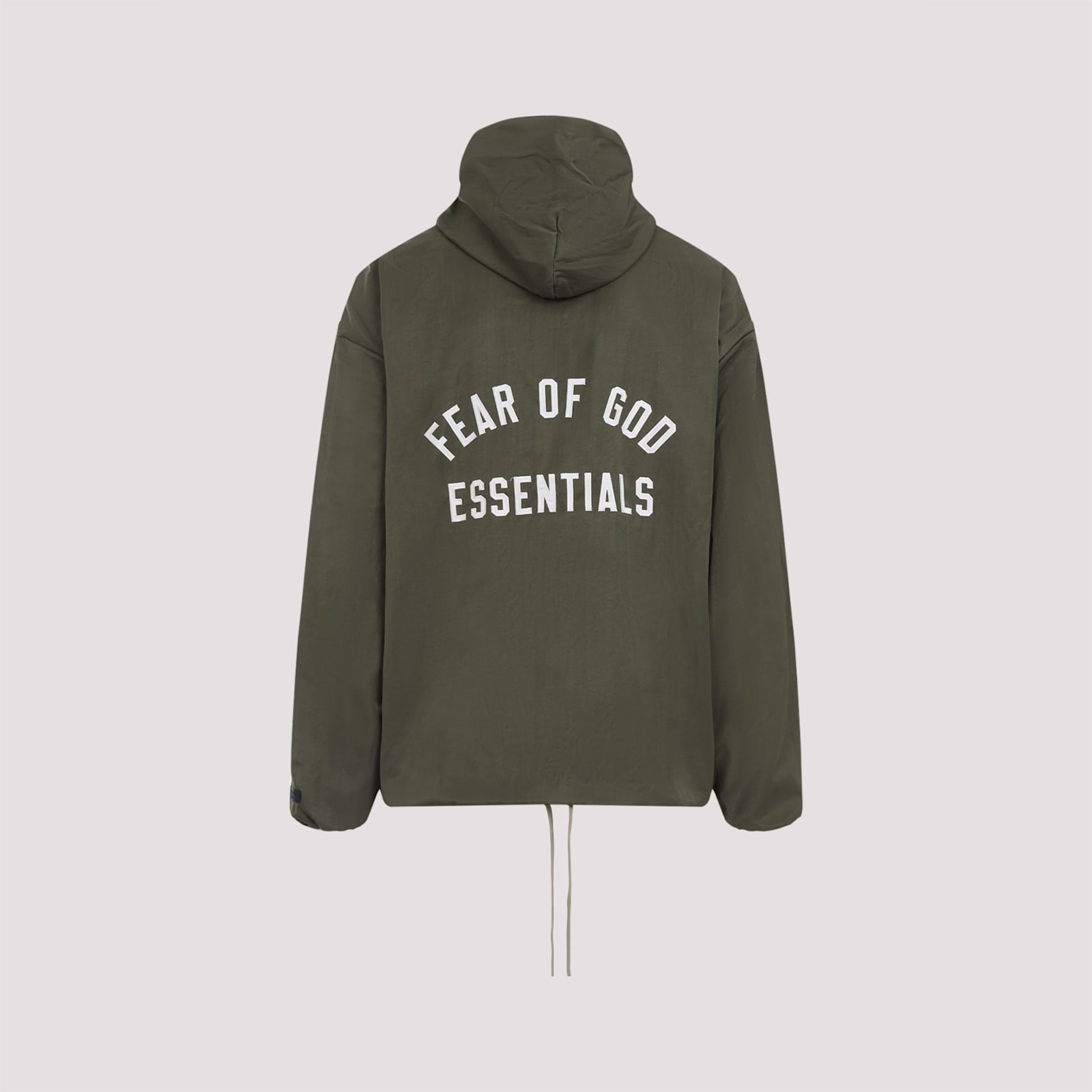 Shop Fear Of God Textured Nylon Hooded Coaches Jacket In Military