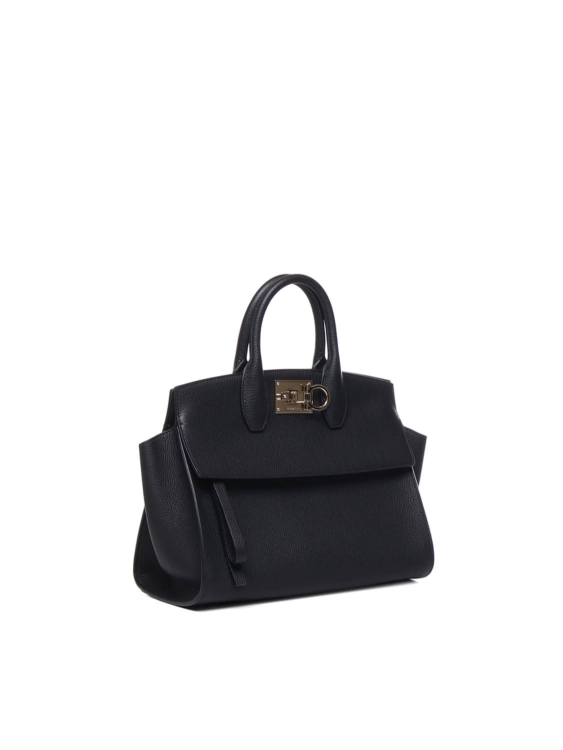 Shop Ferragamo The Studio Box Medium Bag In Black