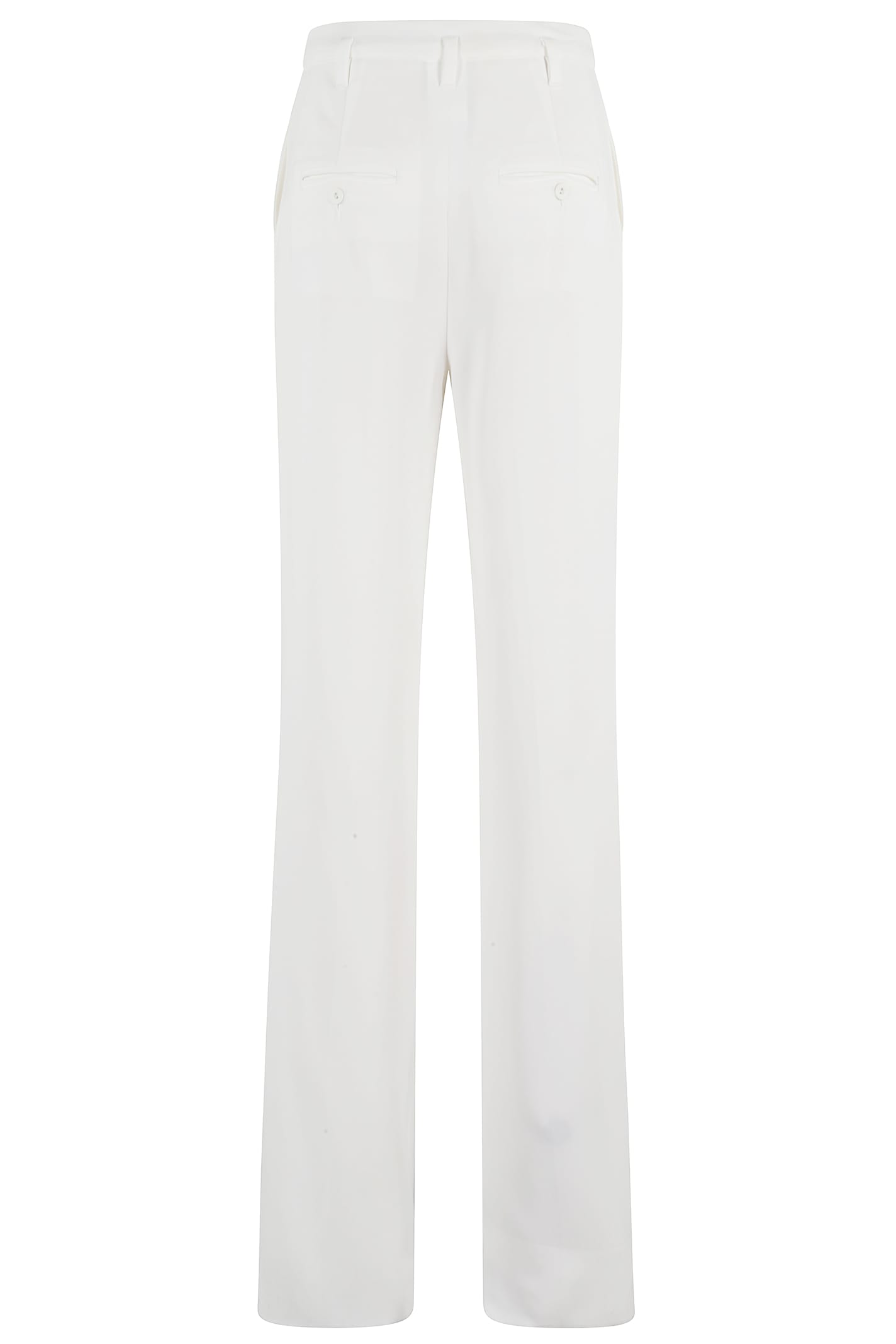 Max Mara Straight-leg Tailored Pants In Lightweight Cotton In Bianco