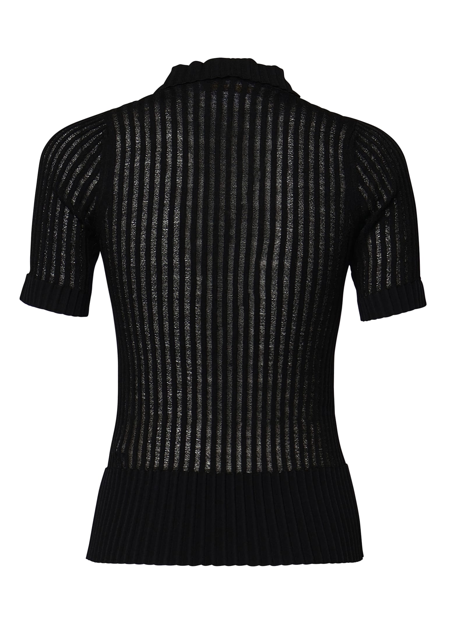 GENNY VISCOSE POLO SHIRT WITH PLEATS