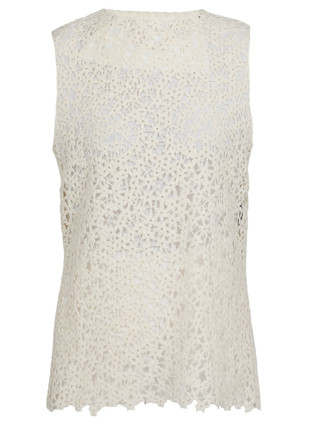 Jil Sander Embroidered Top In Ivory