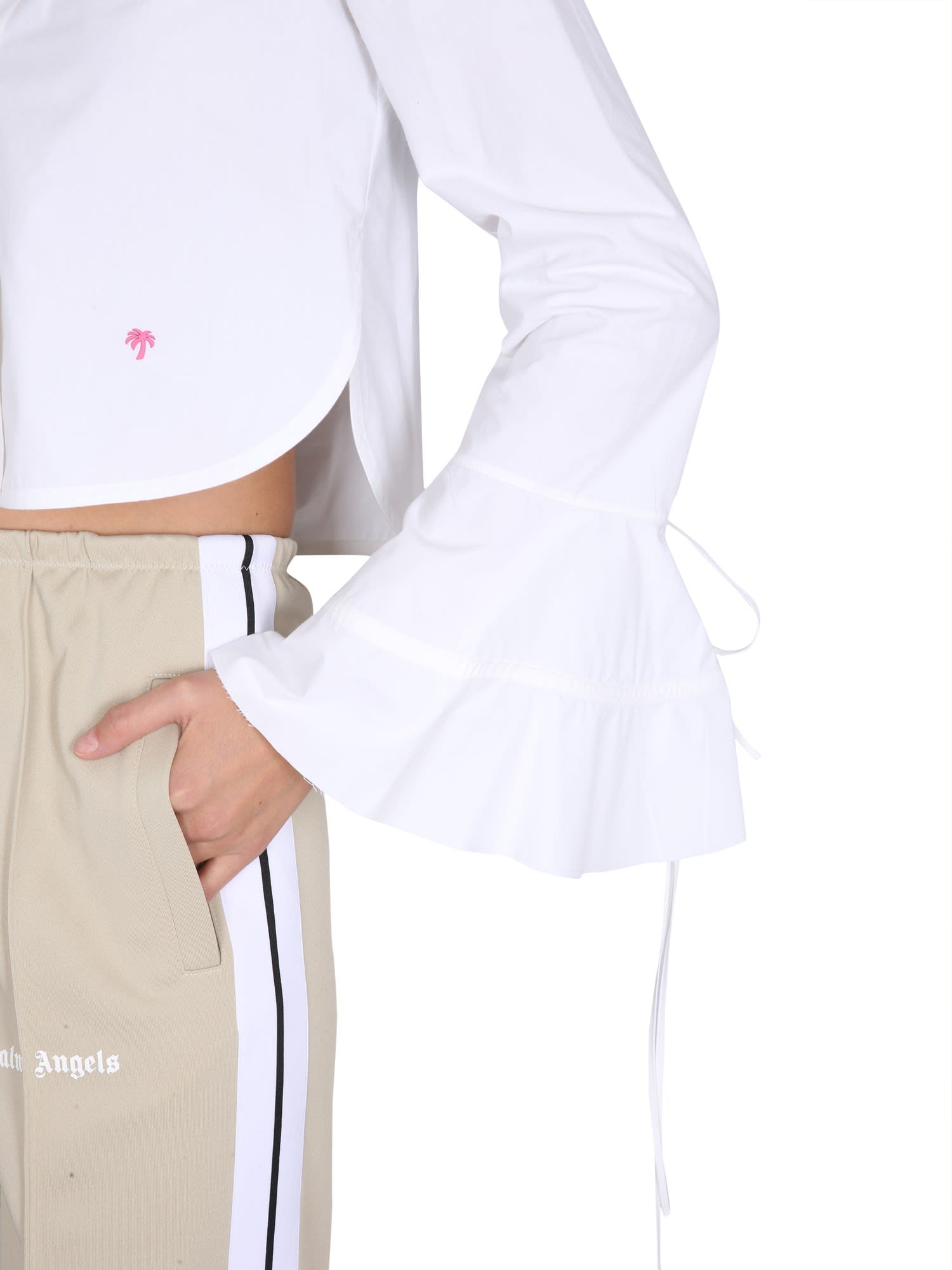 Palm Angels Baseball Blouse In Bianco