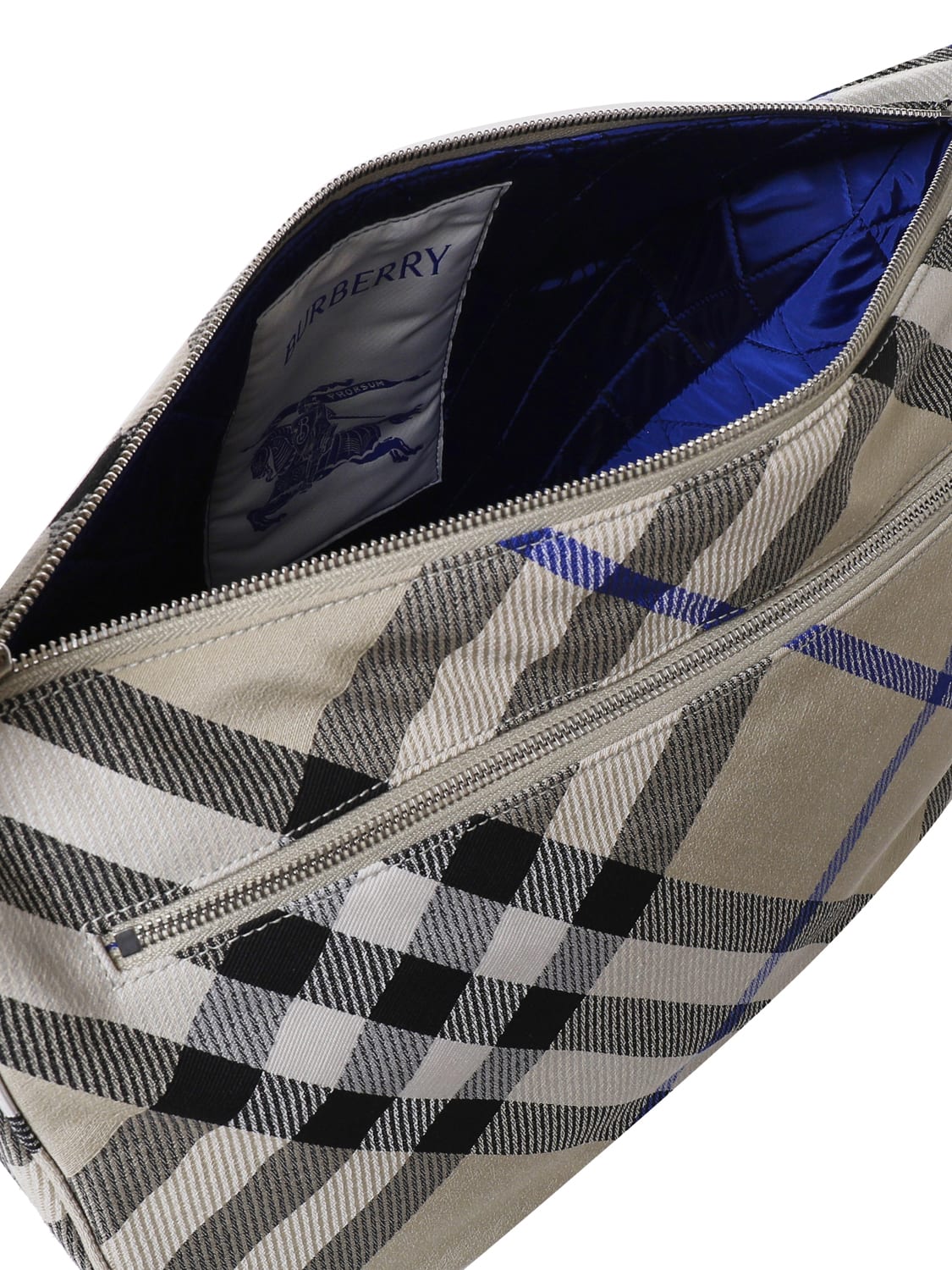 Burberry Check Crossbody Bag In Grey