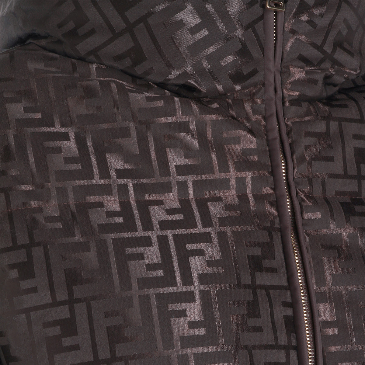 Fendi Jacquard Ff Hooded Ski Jacket Clothing In Brown