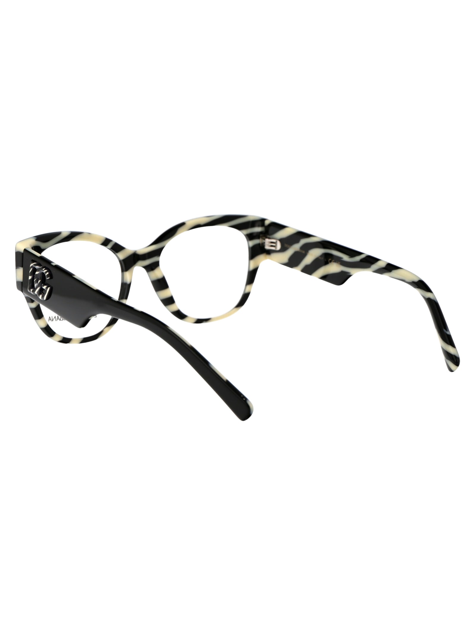 Shop Dolce &amp; Gabbana Eyewear 0dg3377 Glasses In 3372 Black On Zebra