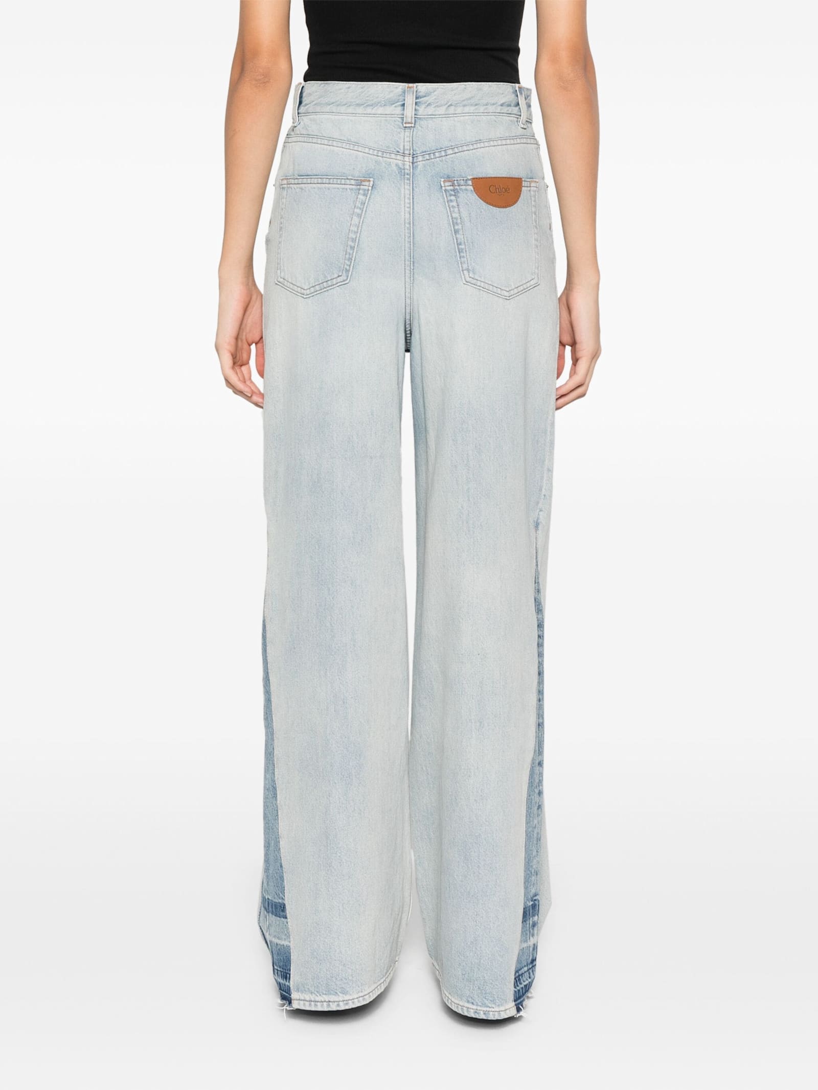 Shop Chloé Jeans Flare In V Graceful Blue