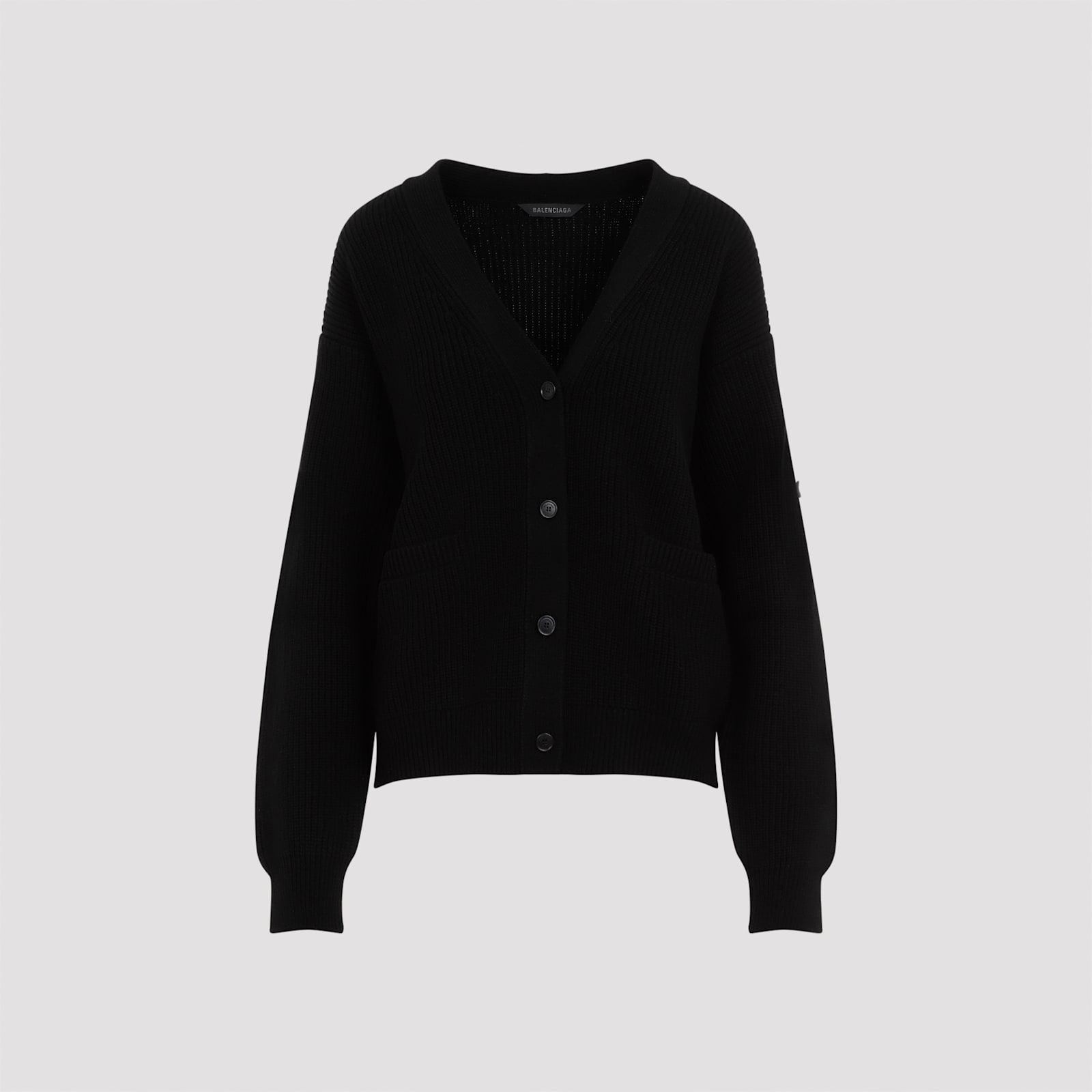 Shop Balenciaga Wool Cardigan In Black