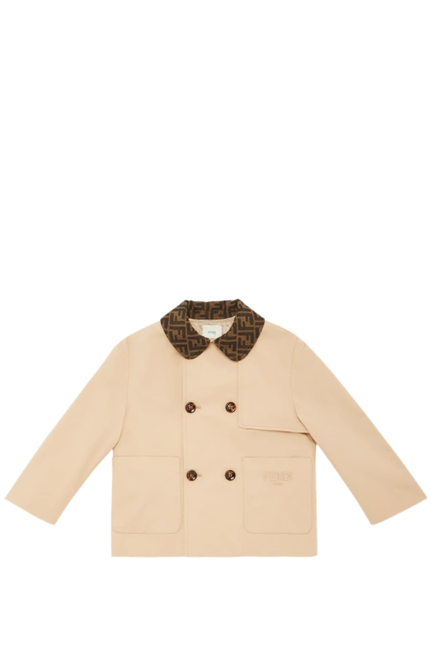 Shop Fendi Jacket In Sabbia