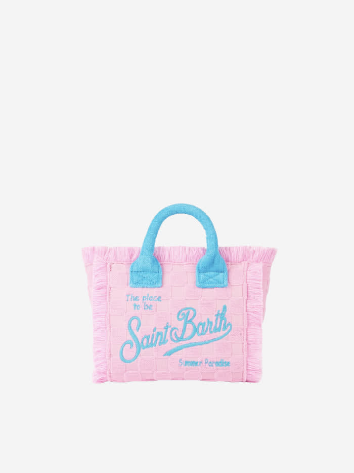 Mc2 Saint Barth Mini Vanity Pink Terry Embossed Handbag