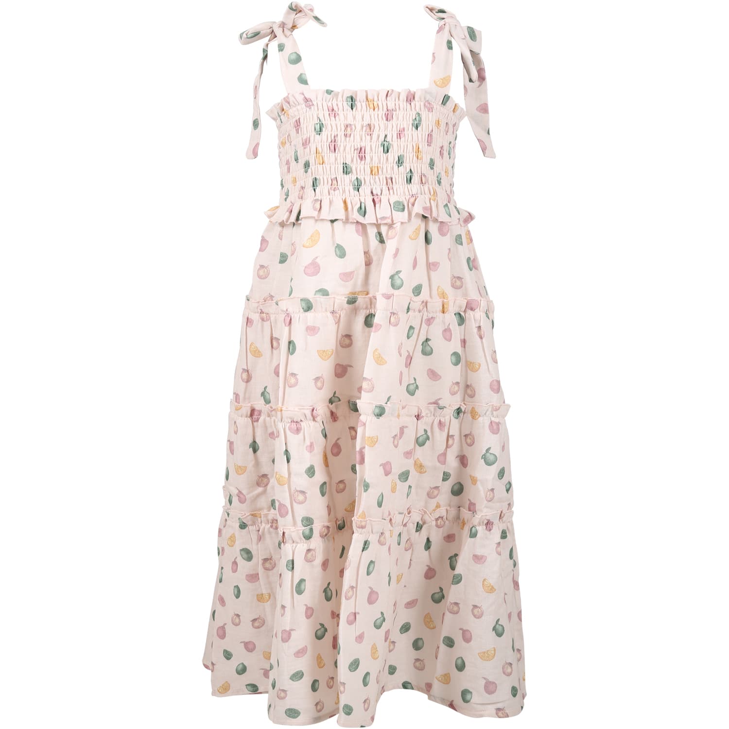 Coco Au Lait Kids' Pink Dress For Girl With Fruit Print