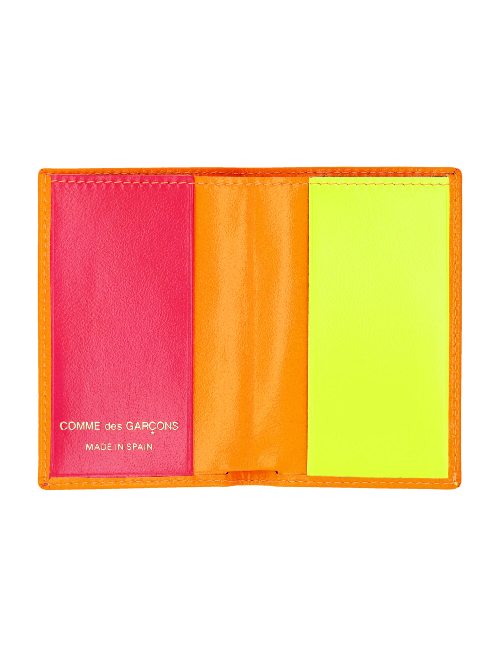 Shop Comme Des Garçons Super Fluo Bifold Cardholder In Light Orange