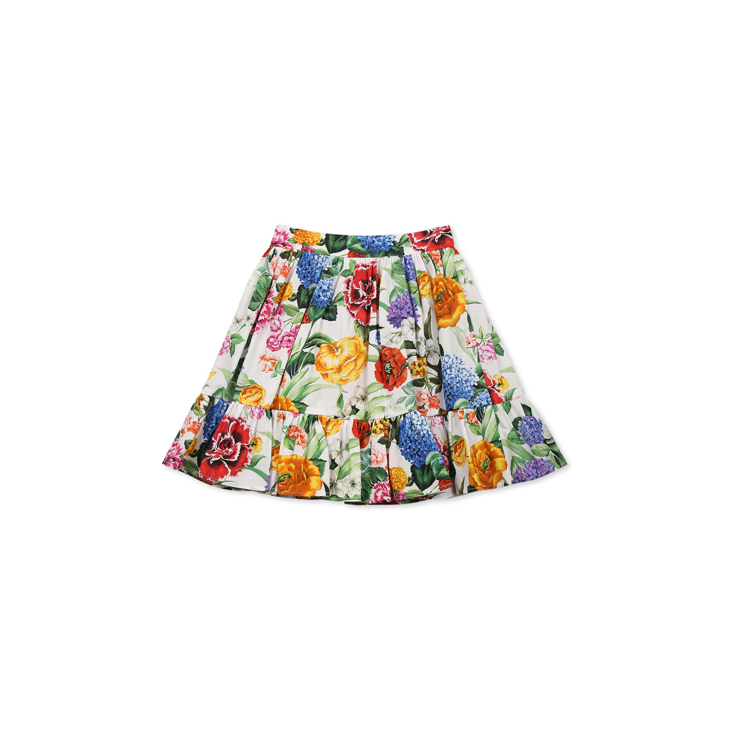 Dolce & Gabbana Multicolor Skirt For Baby Girl With Floral Print In Multicolor