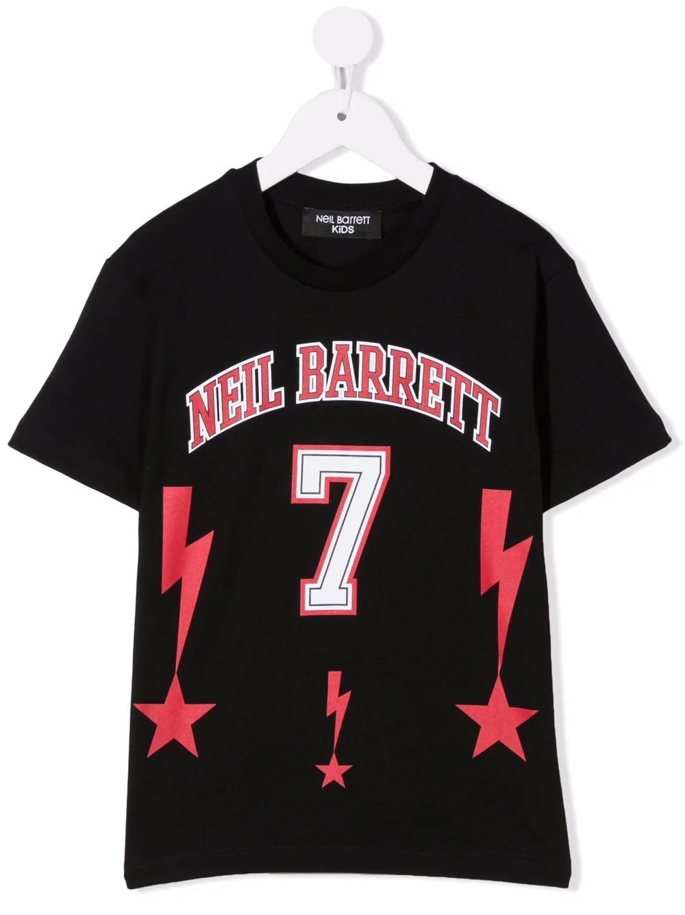 Neil Barrett Kids Black T-shirt With Logo And Print