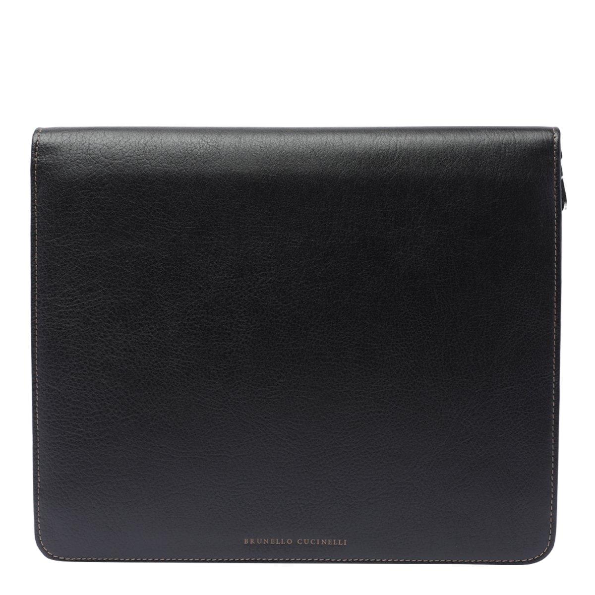 Shop Brunello Cucinelli Zipped Laptop Bag In Black