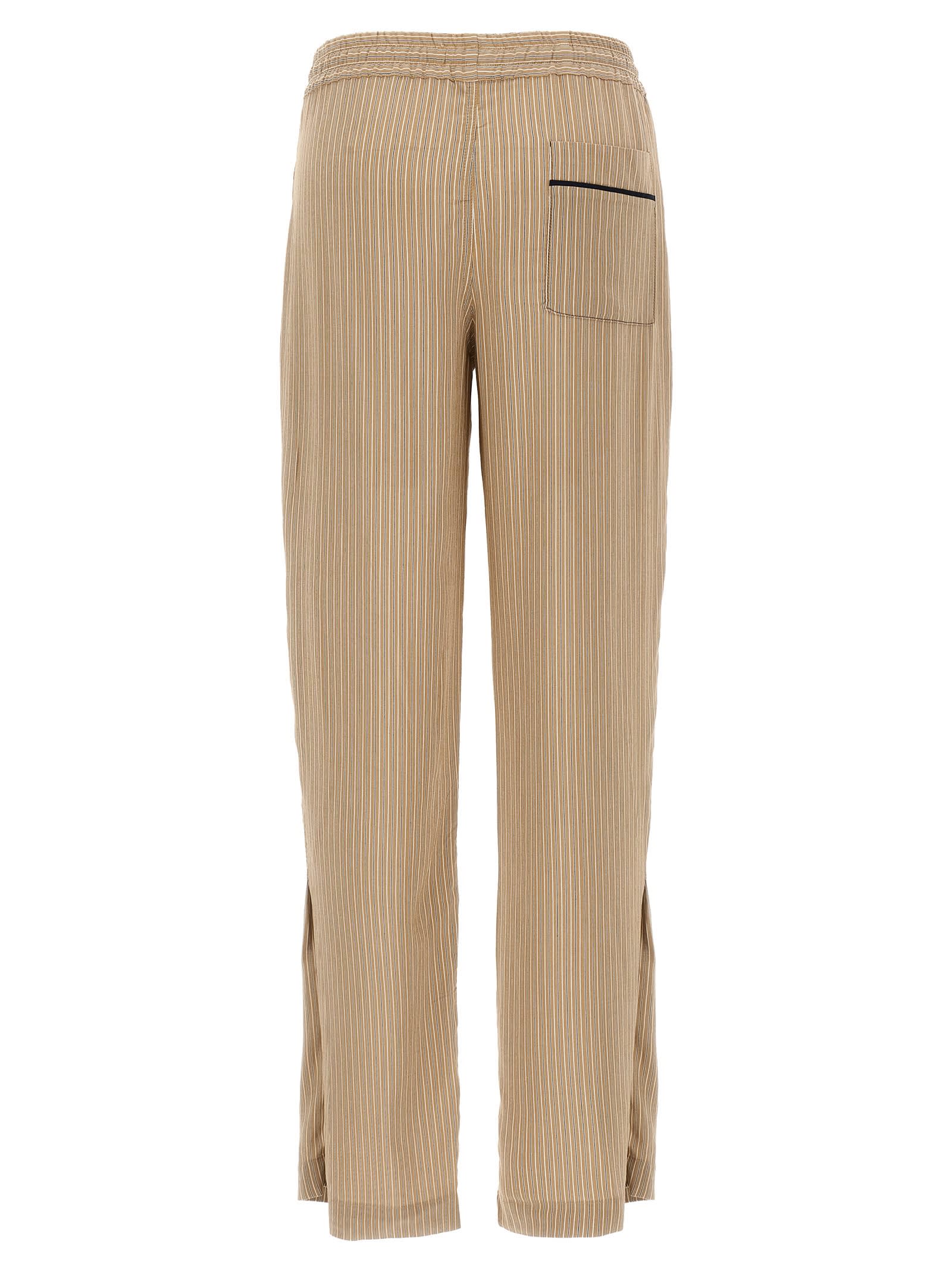 Victoria Beckham Pleat Detail Pyjama Pants In Brown