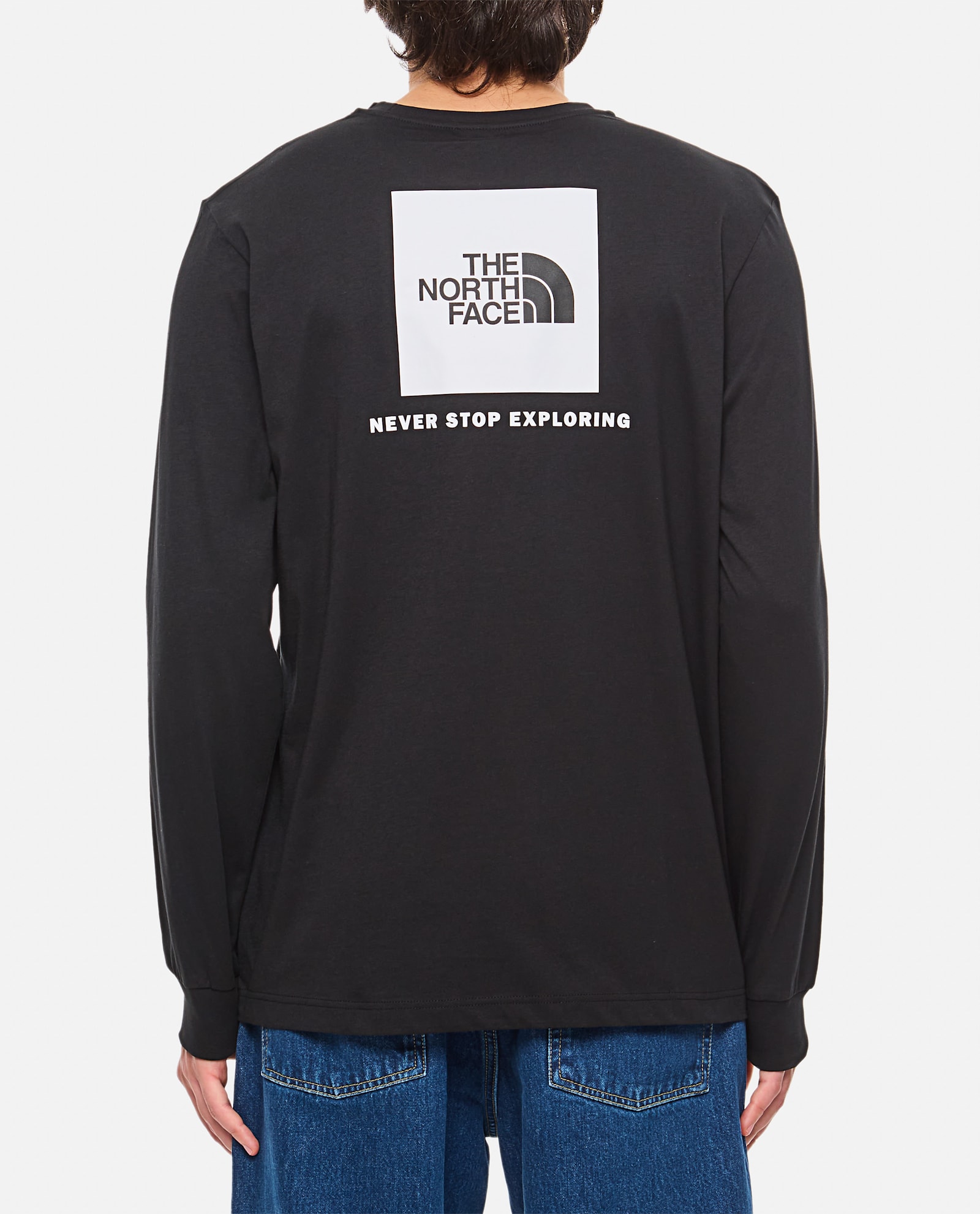 The North Face Mens Nse Graphic-print Raglan-sleeve Cotton-jersey Sweater Tnf Black Xl In Black