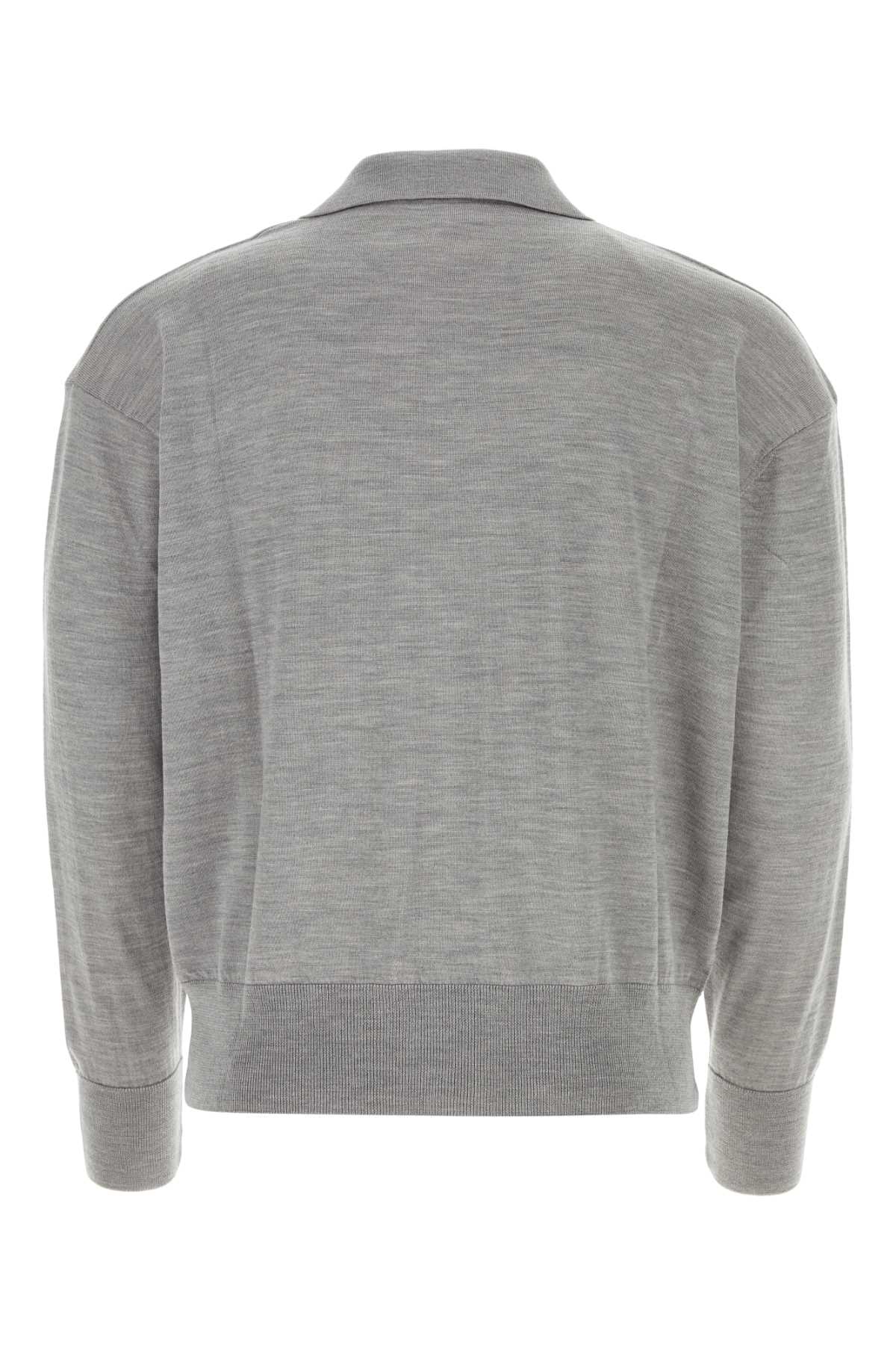 Shop Ami Alexandre Mattiussi Grey Wool Sweater In Heathergrey