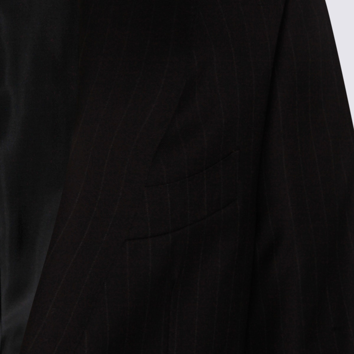 Canali Black Wool Suits In Black