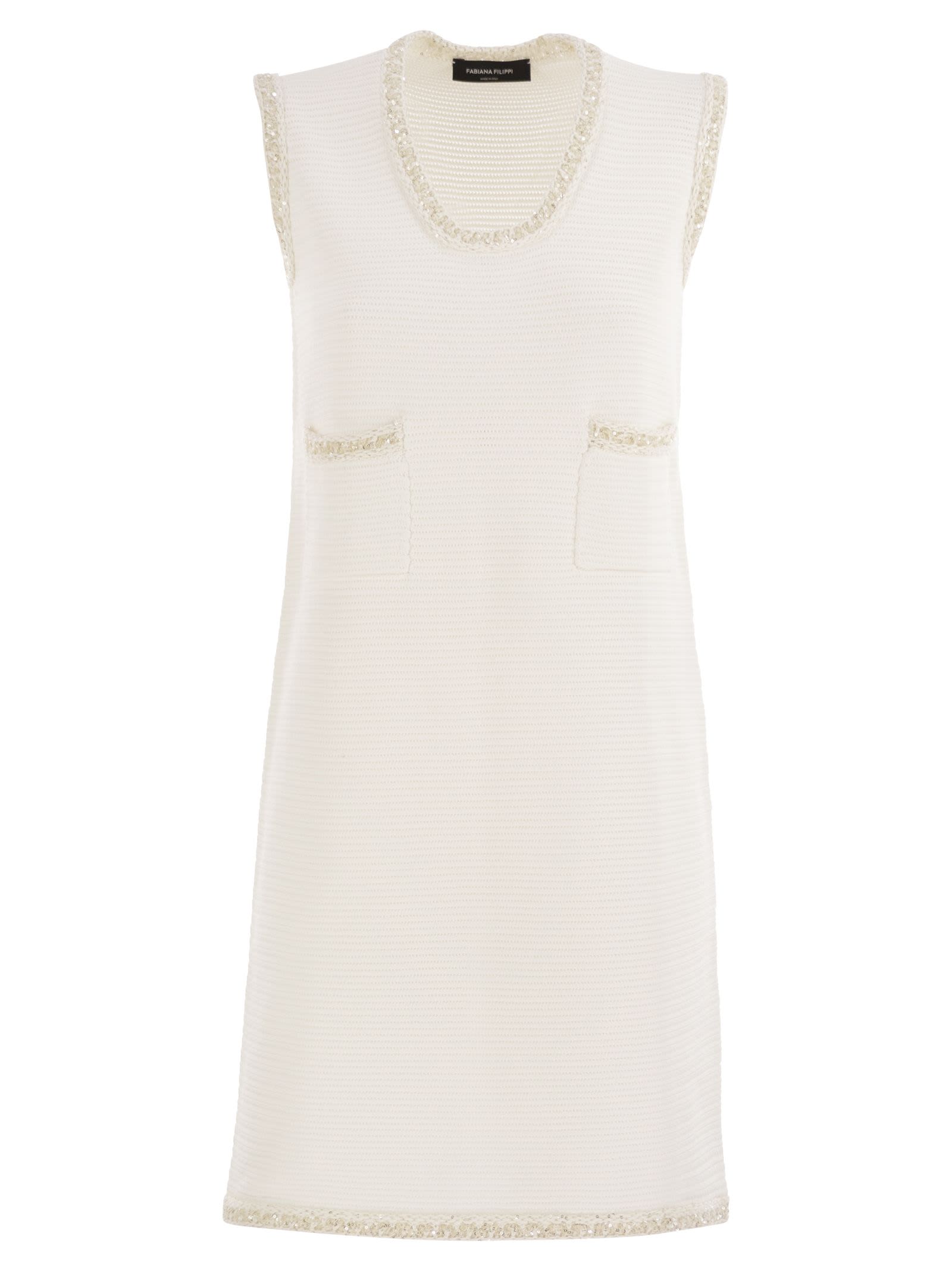 Knitted Mini Dress With Sequin Edging
