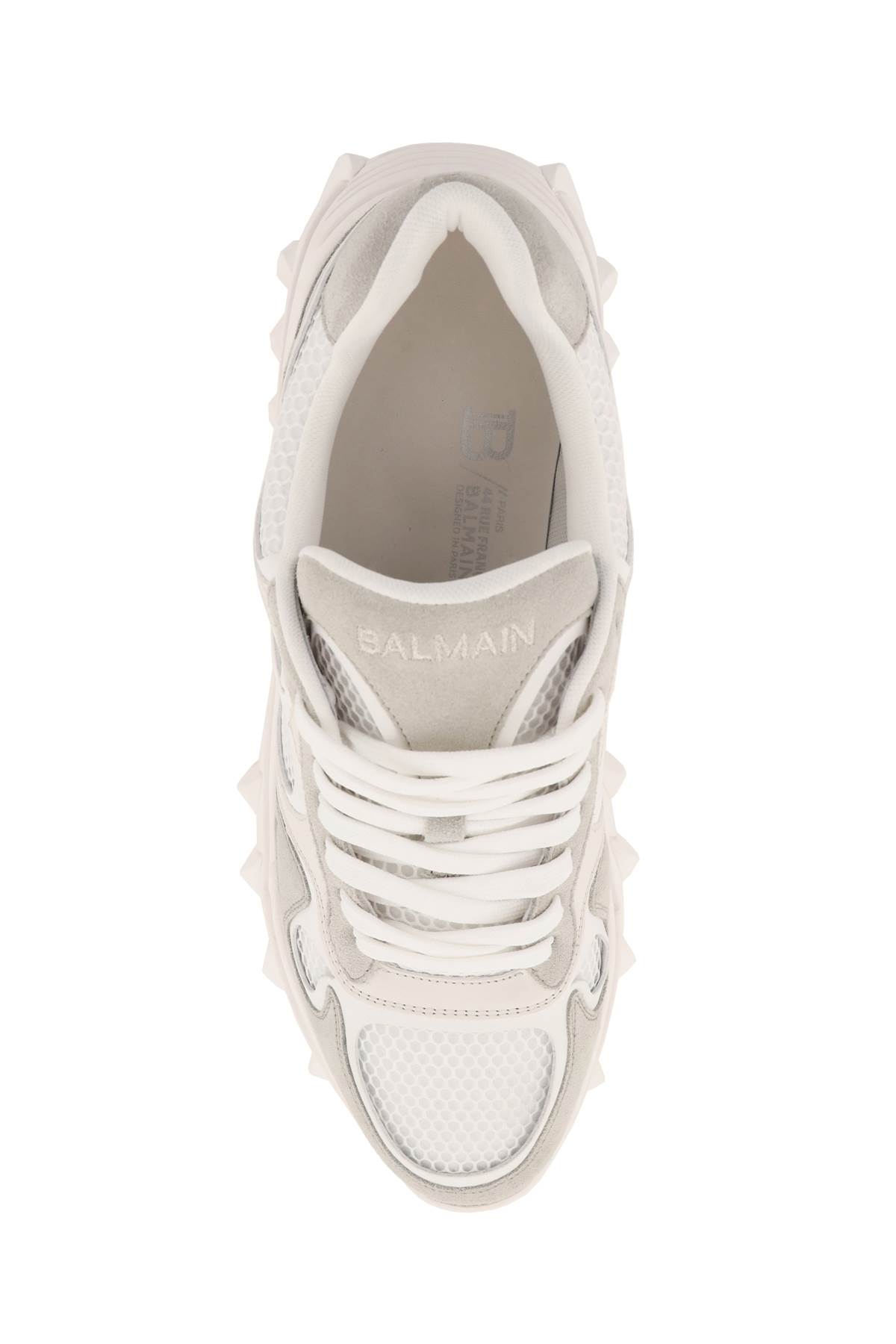 Shop Balmain B-east Sneakers In Bianco