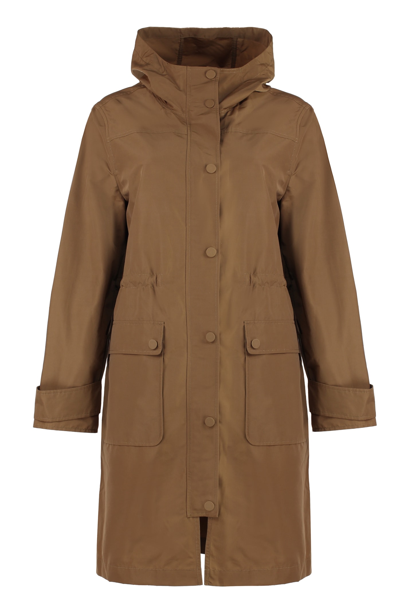 Shop Yves Salomon Technical Fabric Parka In Camel