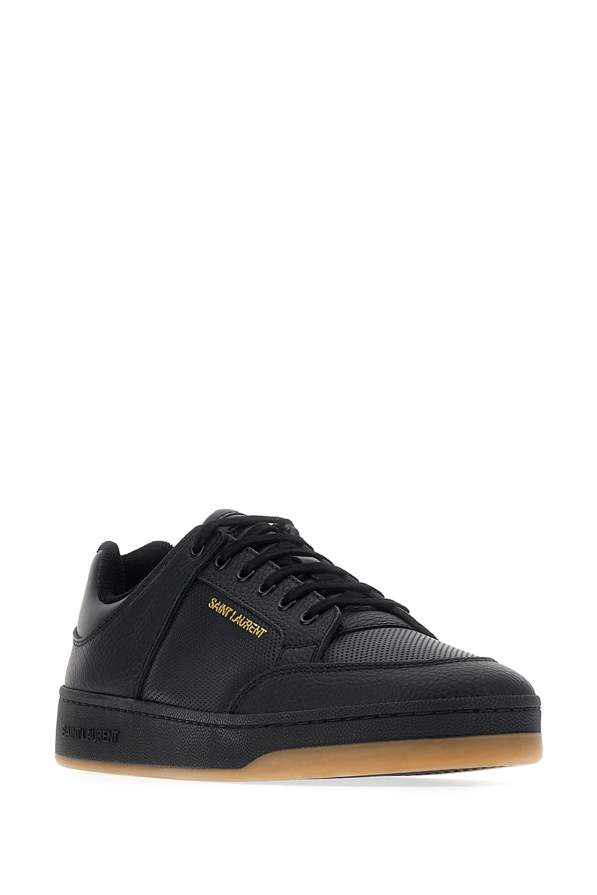 Shop Saint Laurent Black Leather Court Sl/61 Sneakers In 1613