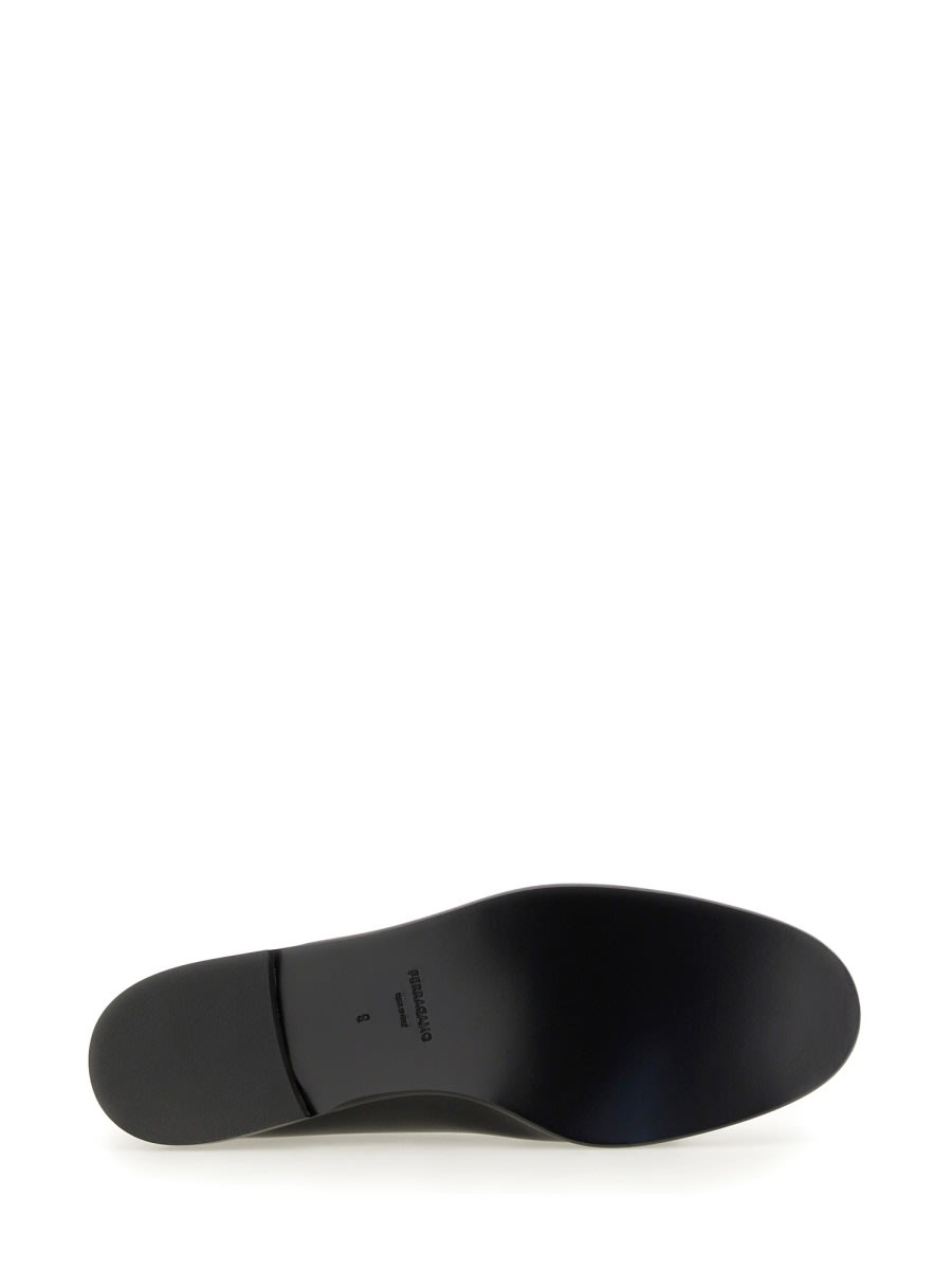 Shop Ferragamo Moccasin New Vara In Black