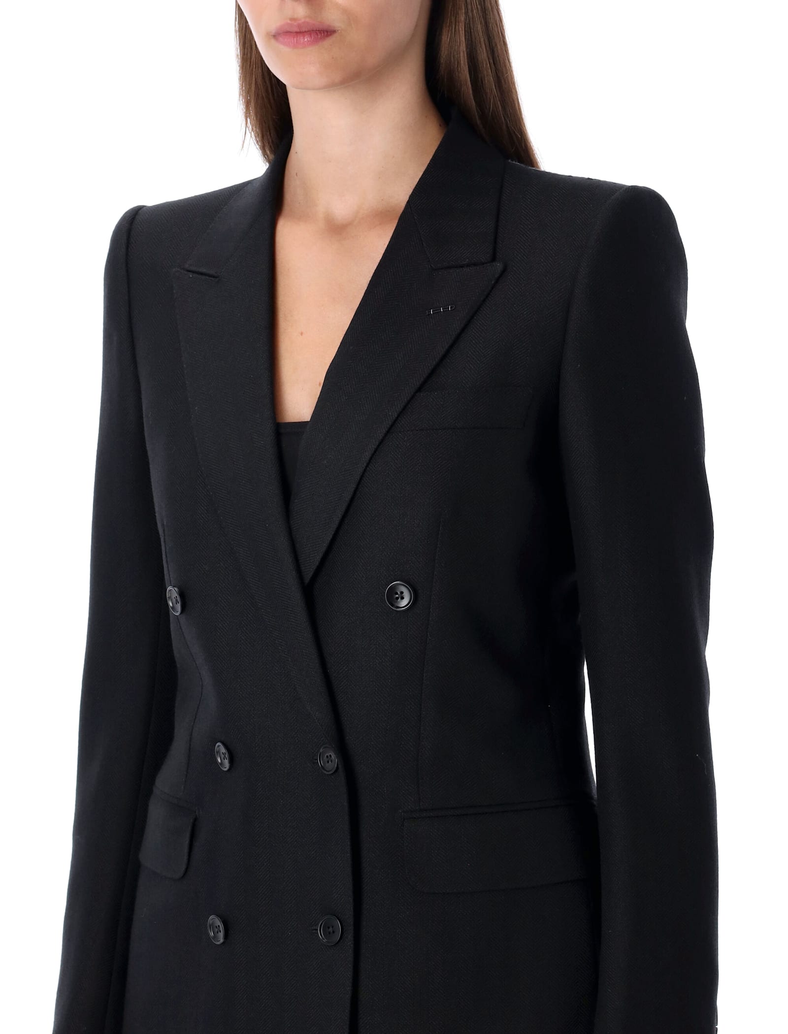 Tom Ford Double-breasted Jacket In Black