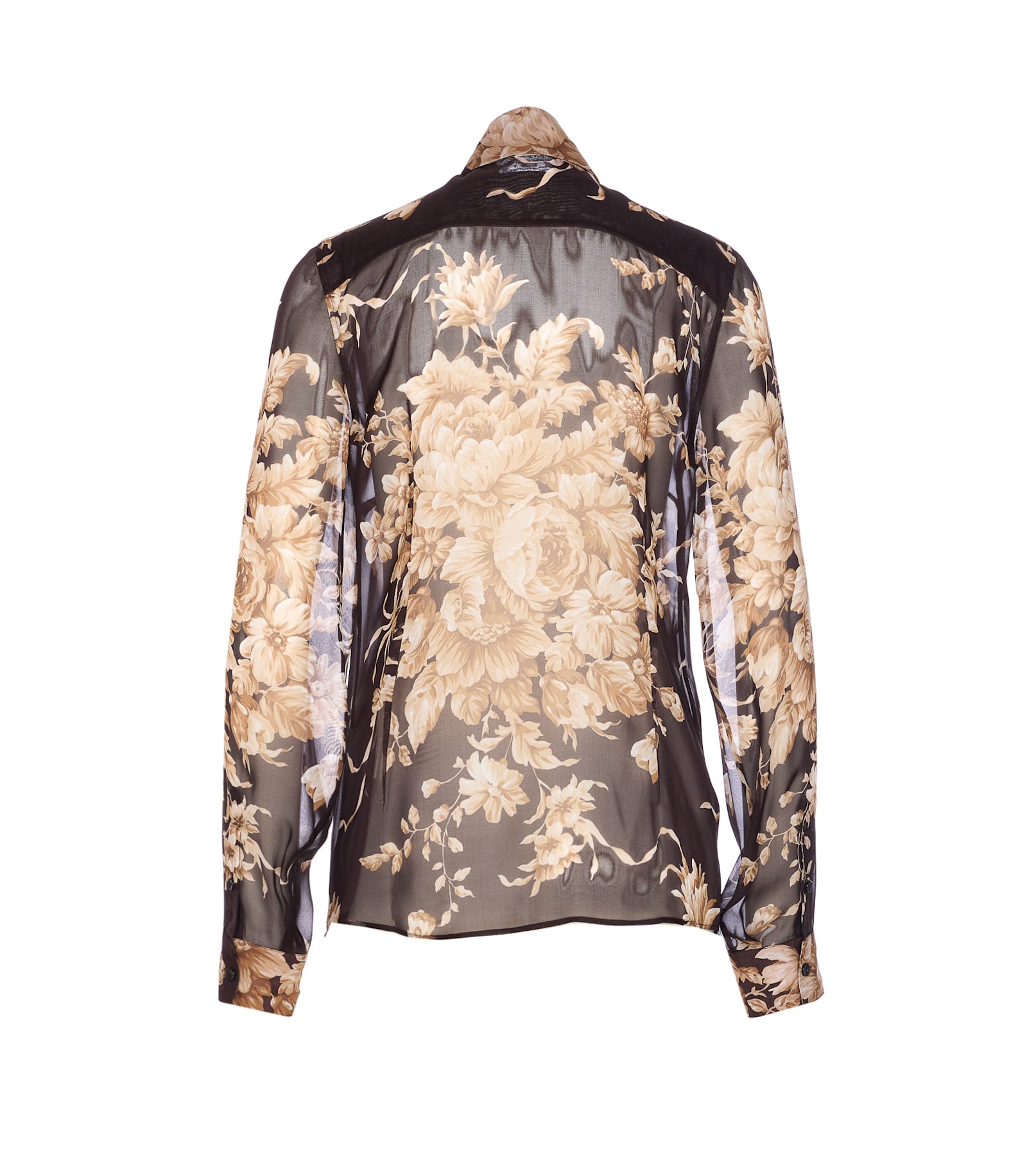 Dolce & Gabbana Dolce&gabbana Women Rose Print Chiffon Shirt In Multi