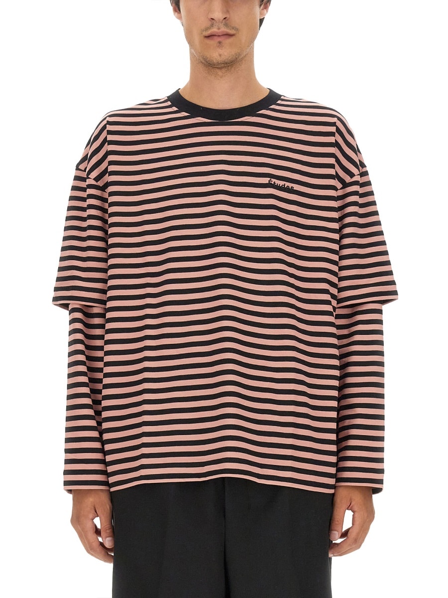 Shop Etudes Studio T-shirt With Stripe Pattern In Multicolour