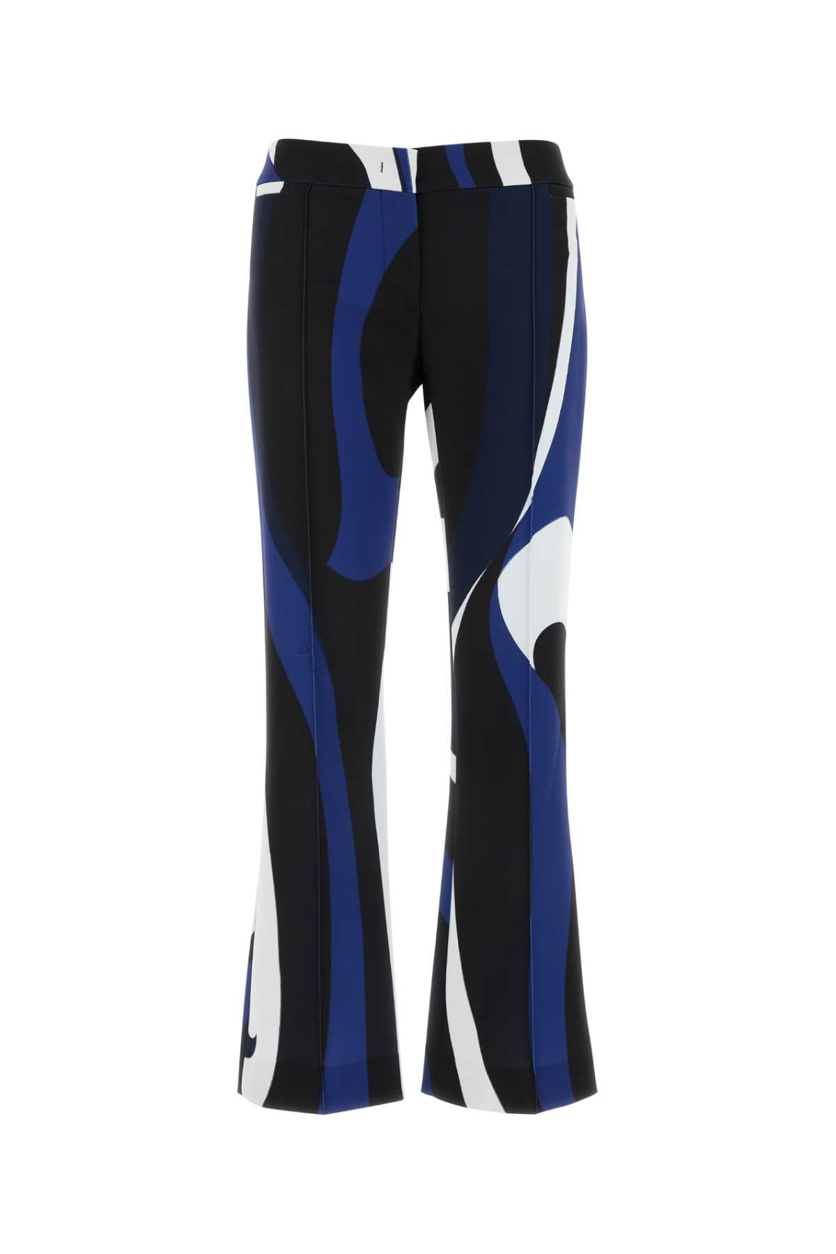 Shop Pucci Printed Stretch Polyester Pant In Navy