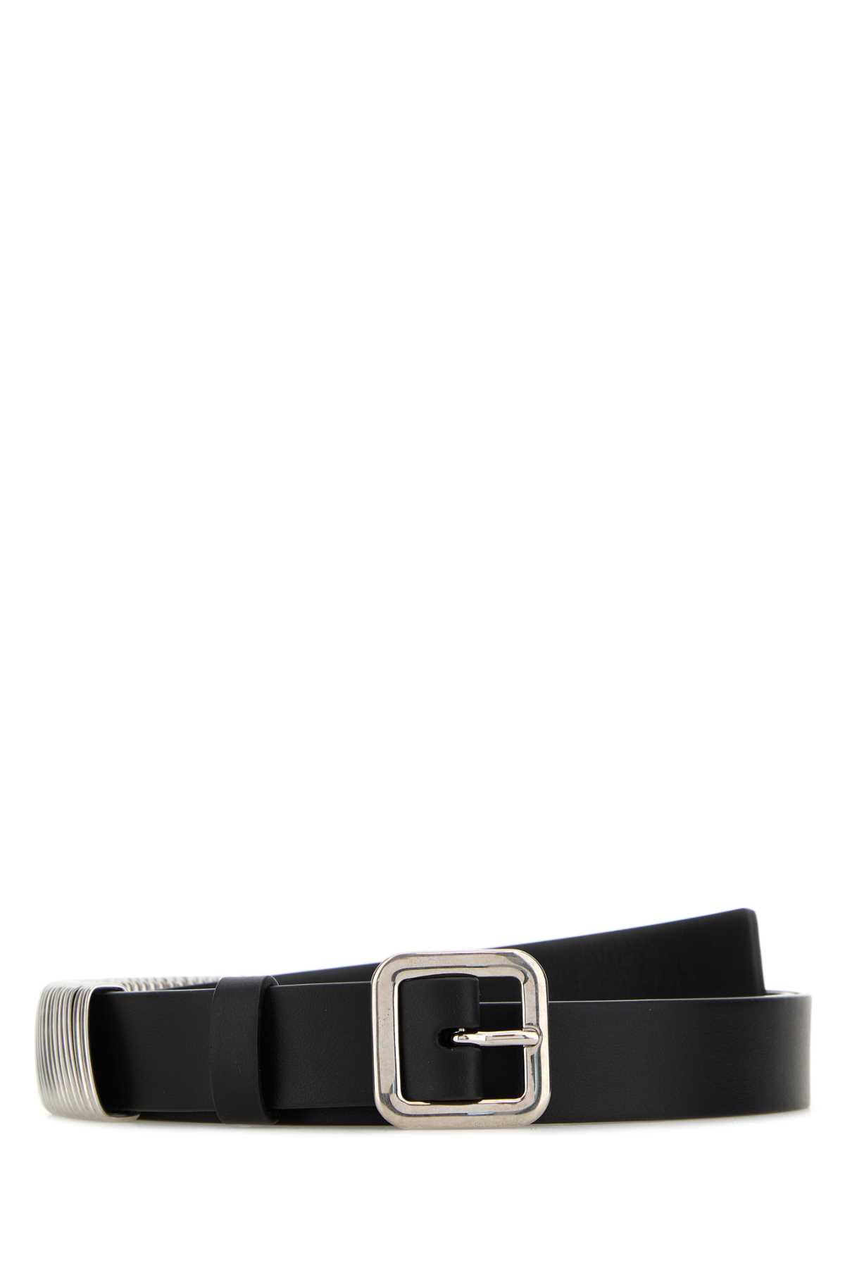 Jil Sander Black Leather Belt In Black