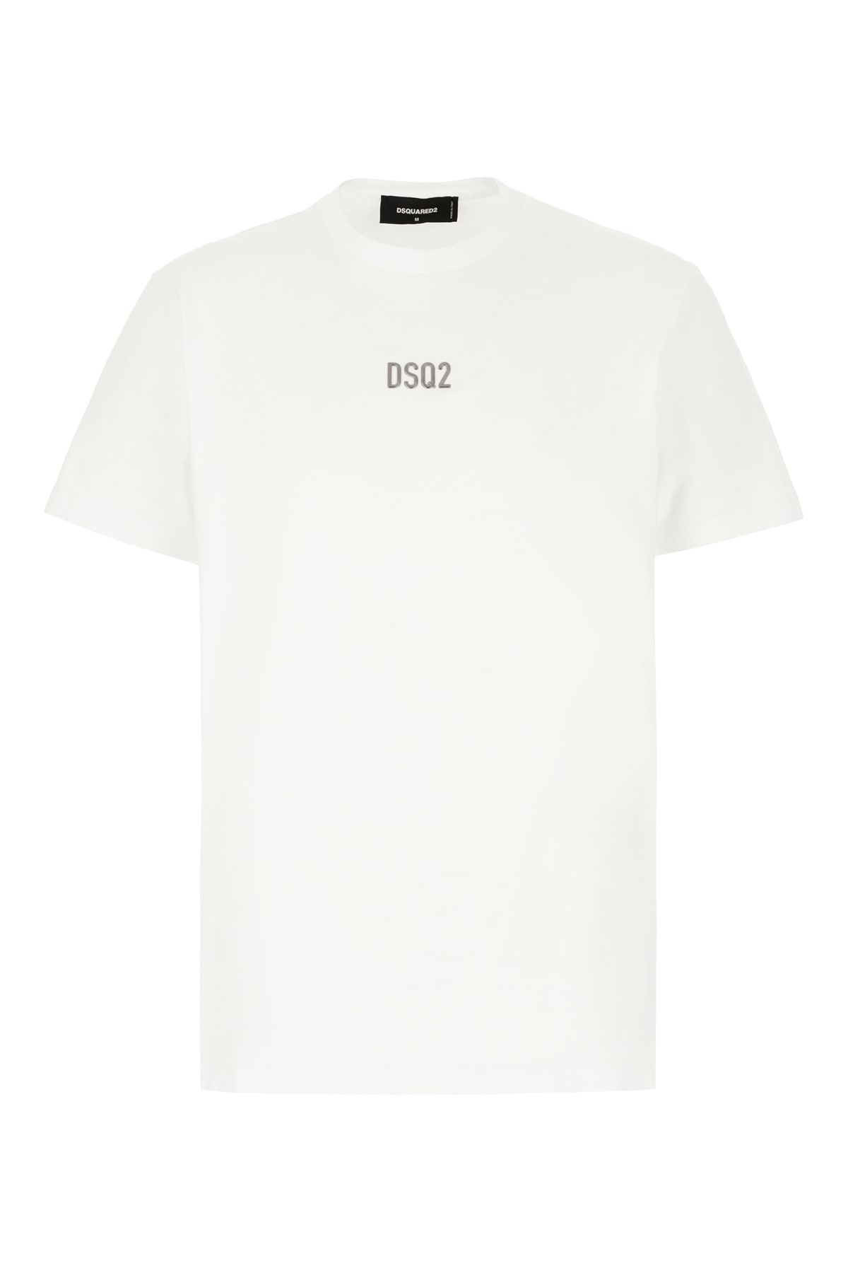 Dsquared2 White Crewneck T-shirt With Dsq2 Logo In Cotone Man In White