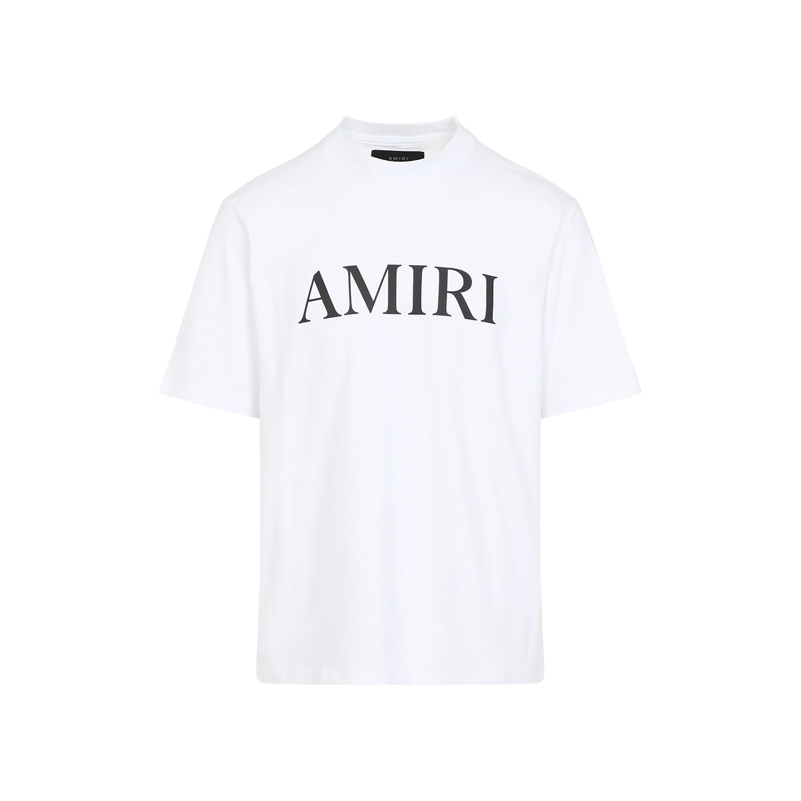 Amiri Cotton Crew Neck T-shirt With Contrasting Logo Detail In White