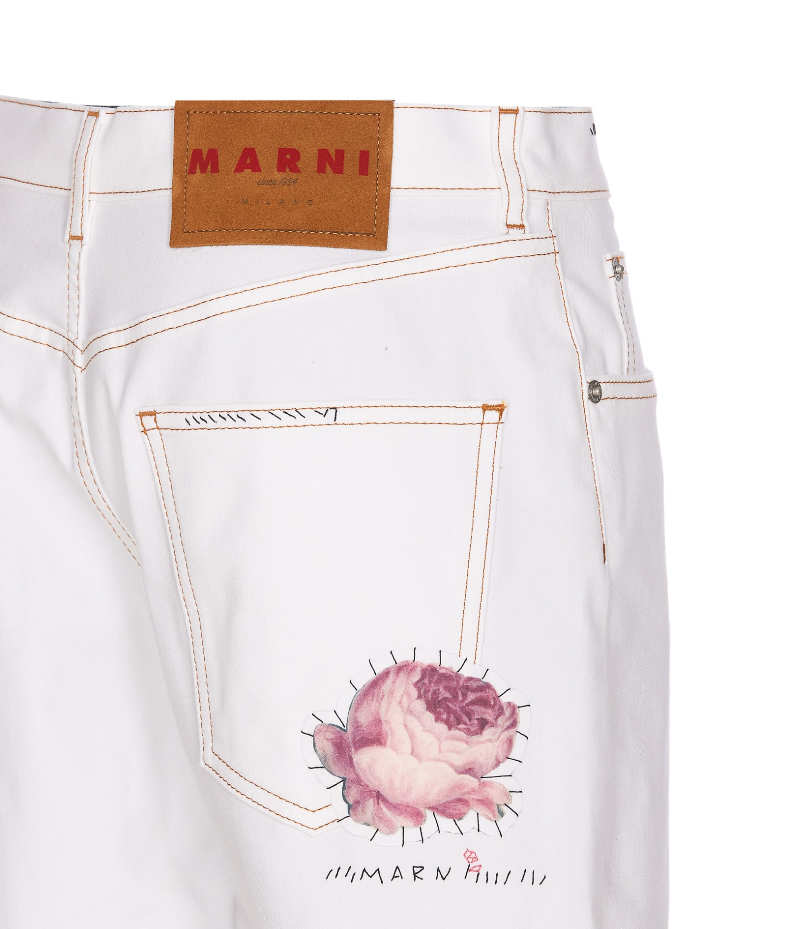 Shop Marni Lightweight Stretch Denim Shorts In Lily White