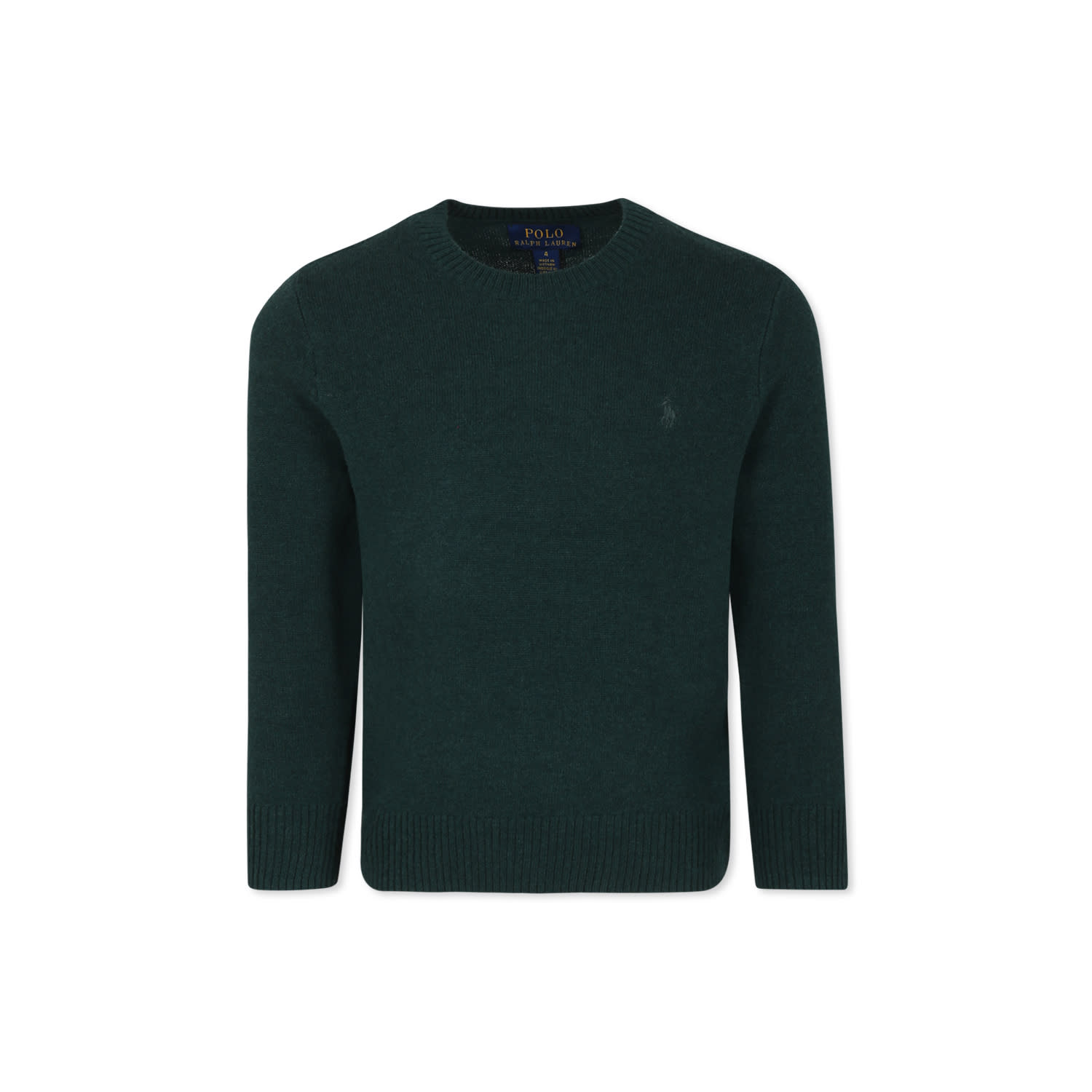 Ralph Lauren Maglione Verde Per Bambino Con Cavallino In Green