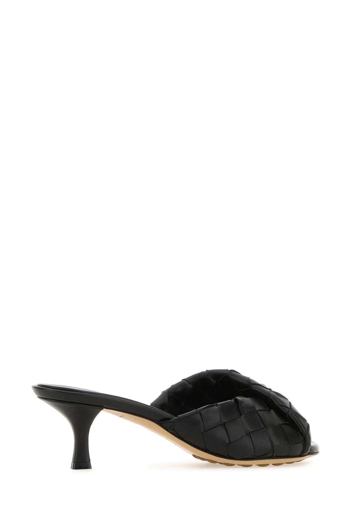 Shop Bottega Veneta Black Nappa Leather Blink Mules In Nero