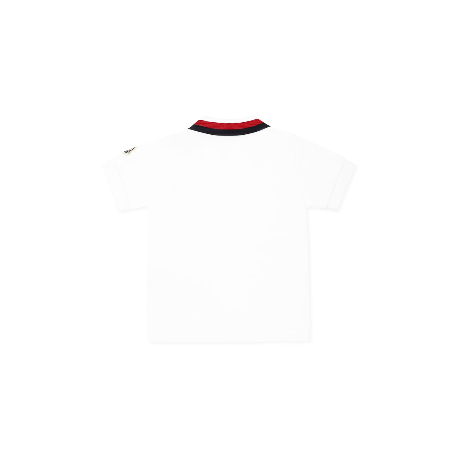 Moncler White Polo Shirt For Baby Boy With Logo In White