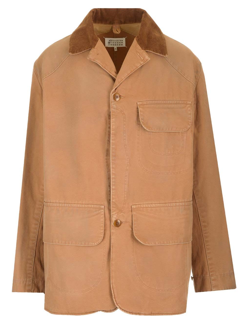 Shop Maison Margiela Sportsjacket Beige