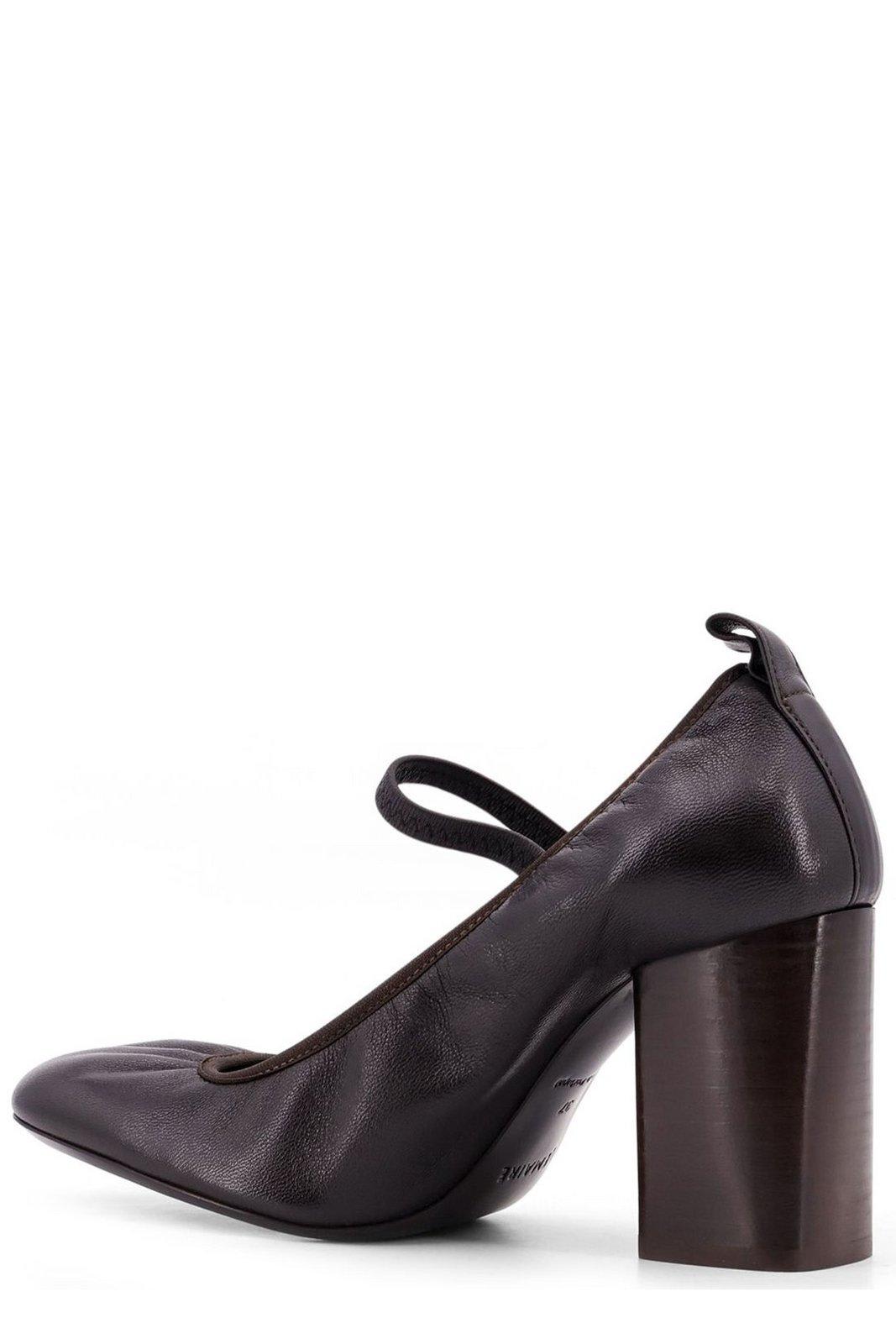 Shop Lemaire Square Toe Ballerinas In Marrone