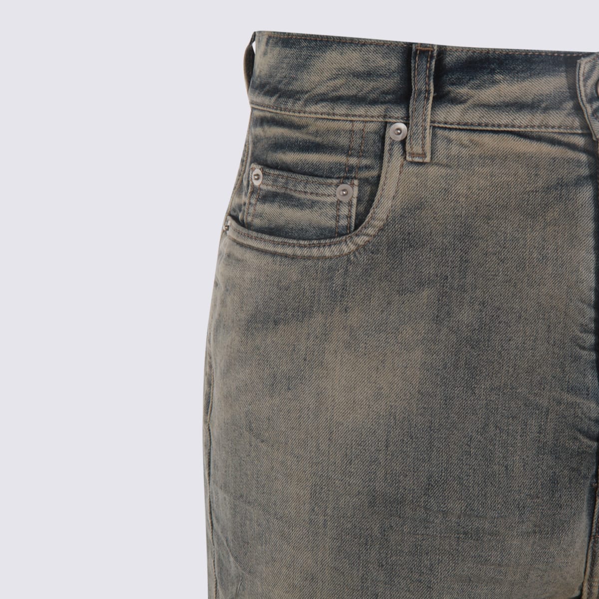Drkshdw Bolan Light Blue Jeans With Wide-flared Leg And Faded Effect In Denim Man In Gray
