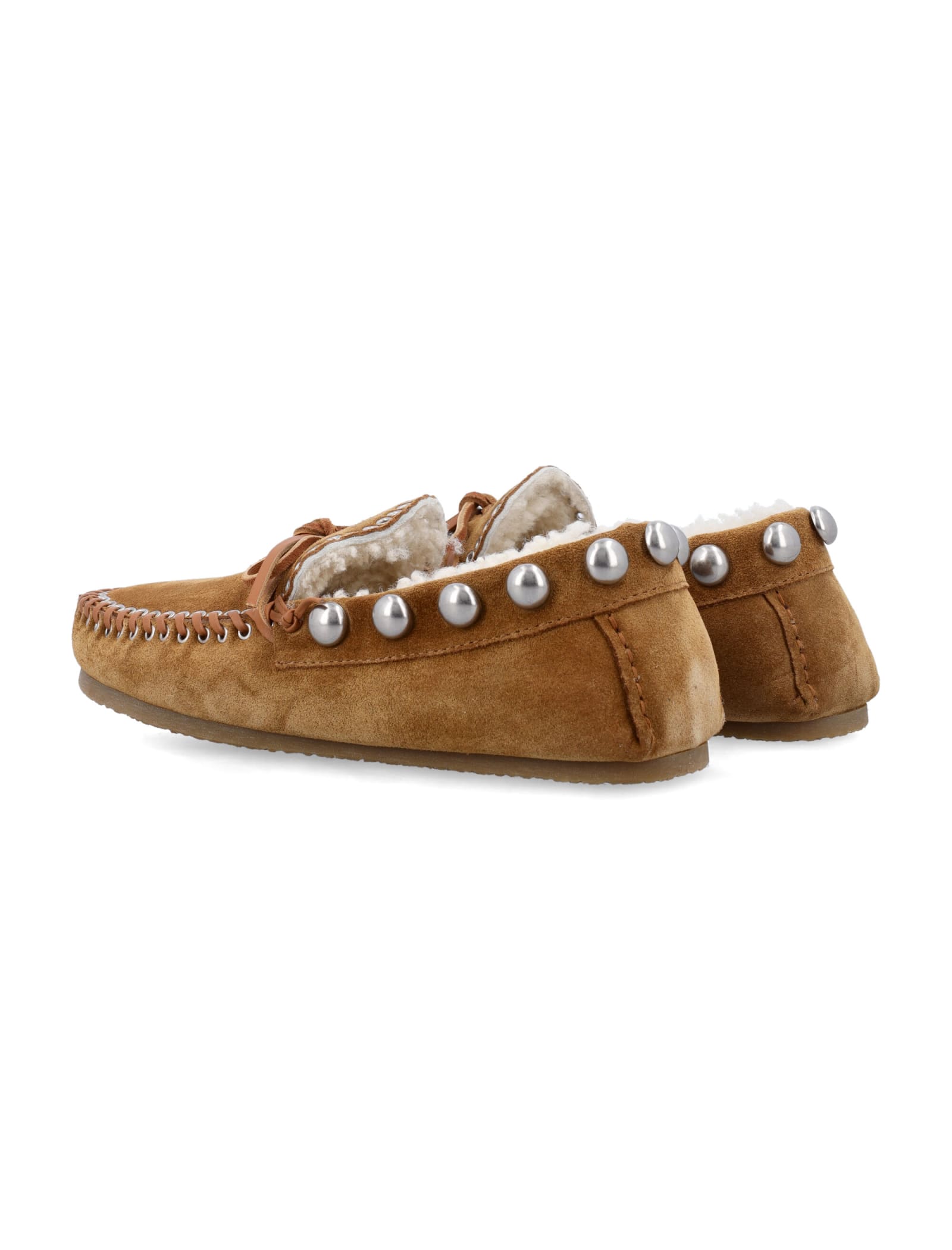 Shop Isabel Marant Fitza Shearling Loafer In Cognac