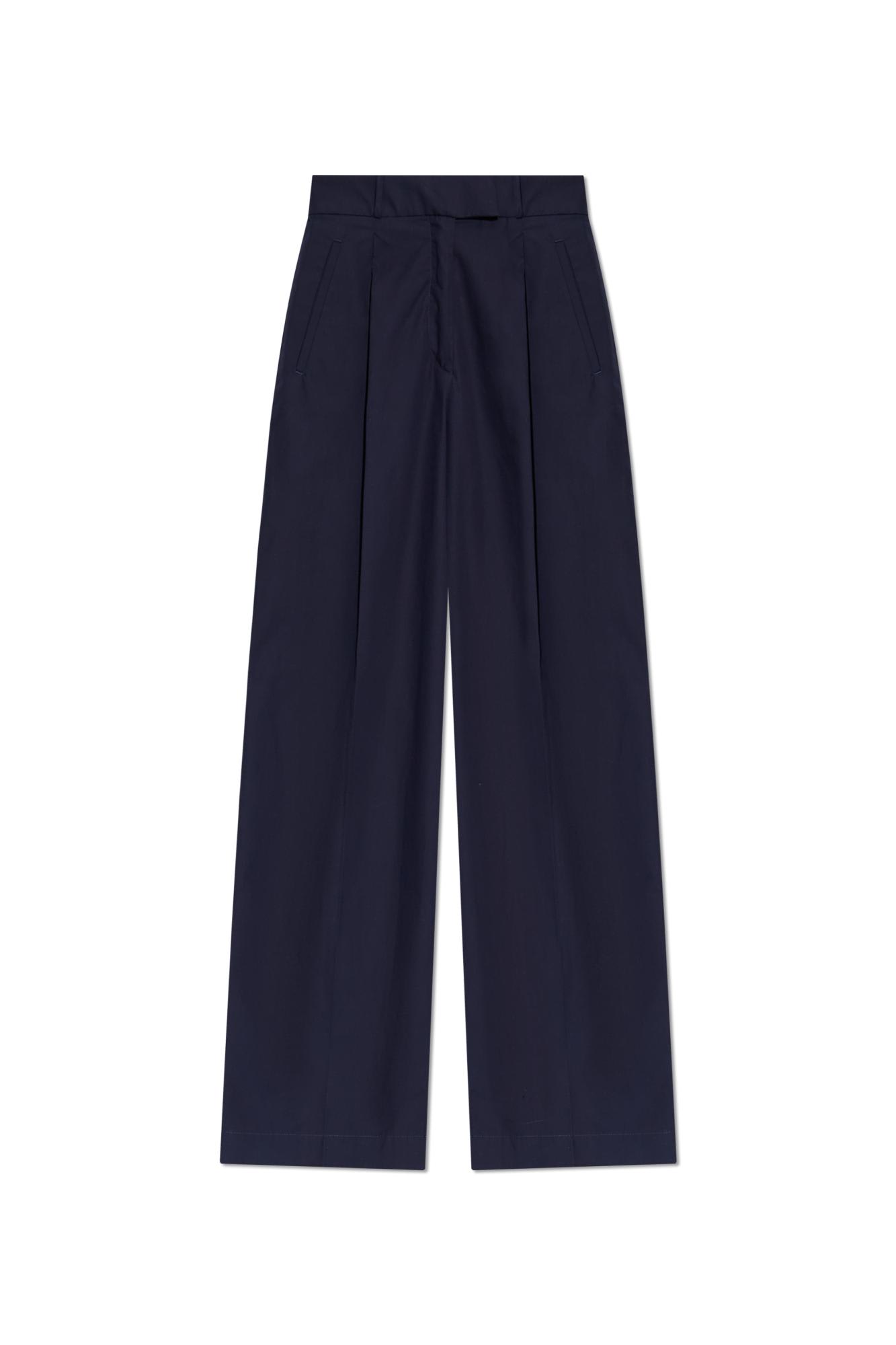 Apc A.p.c. High-waisted Cotton Trousers A.p.c. In Blue