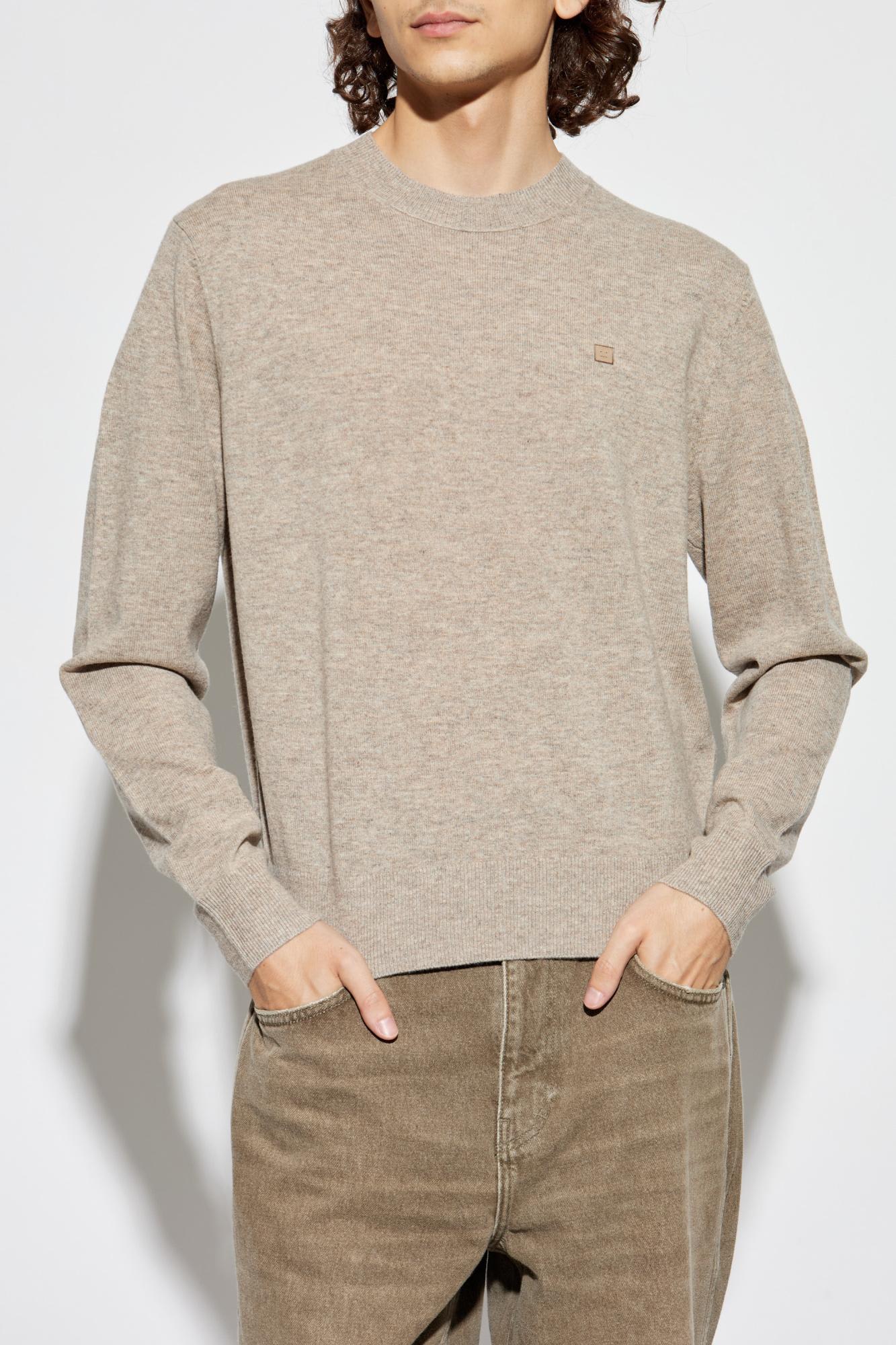 Acne Studios Wool Sweater With Logo In Gray