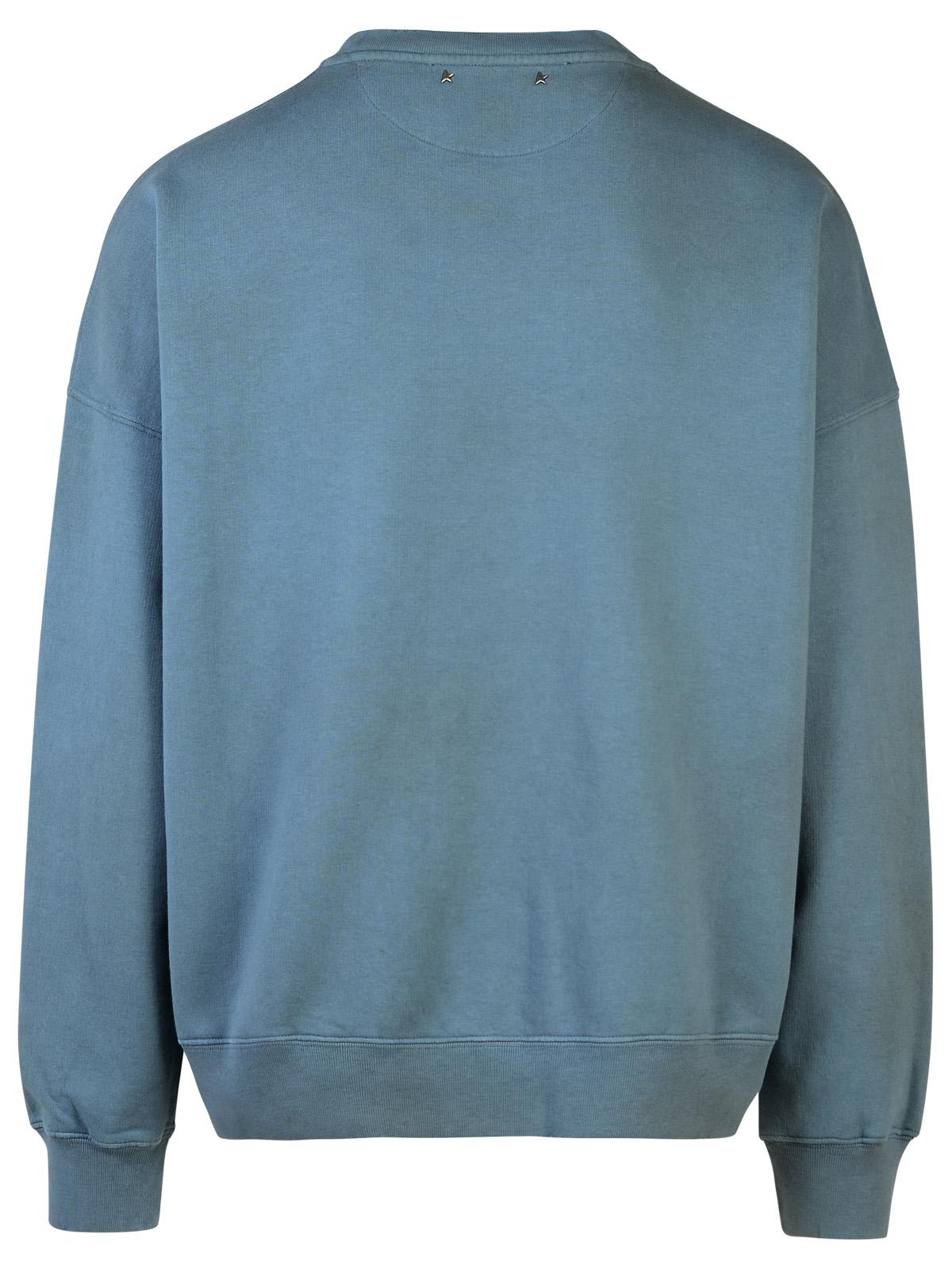 Shop Golden Goose Light Blue Cotton Sweatshirt