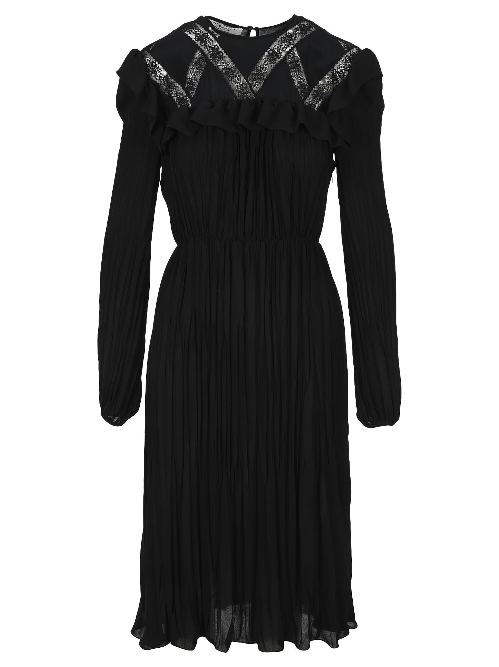Philosophy Di Lorenzo Serafini Philosophy Pleated Midi Dress In Black