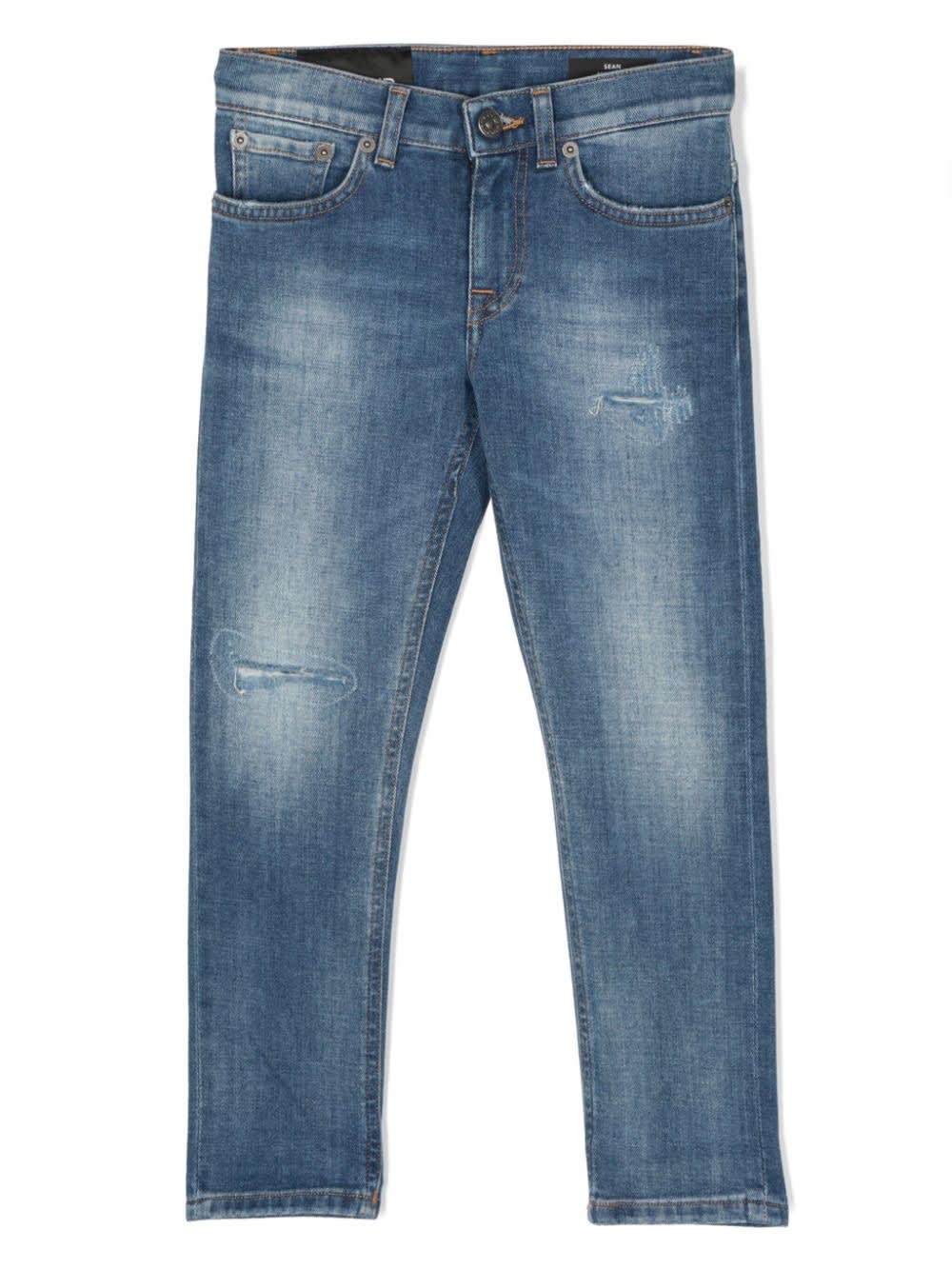 Shop Dondup Blue Sean Jeans With Abrasions