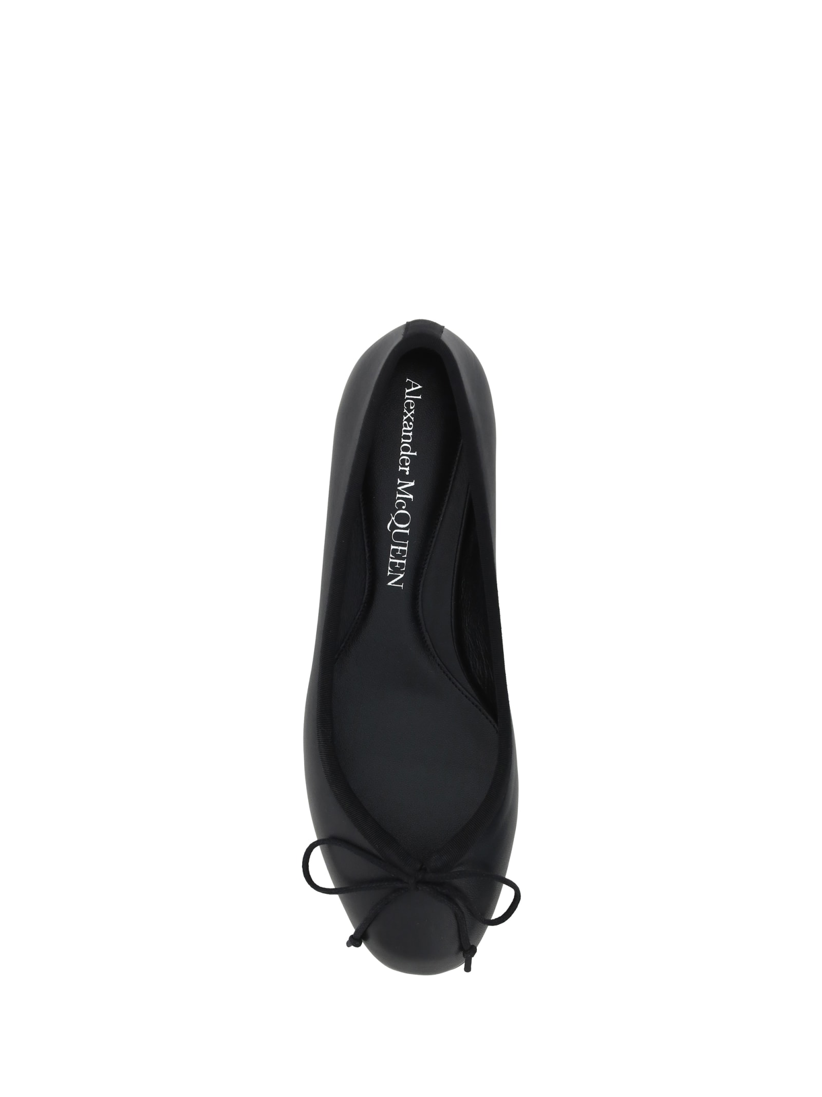 Shop Alexander Mcqueen Ballerinas In Black/silver/gold