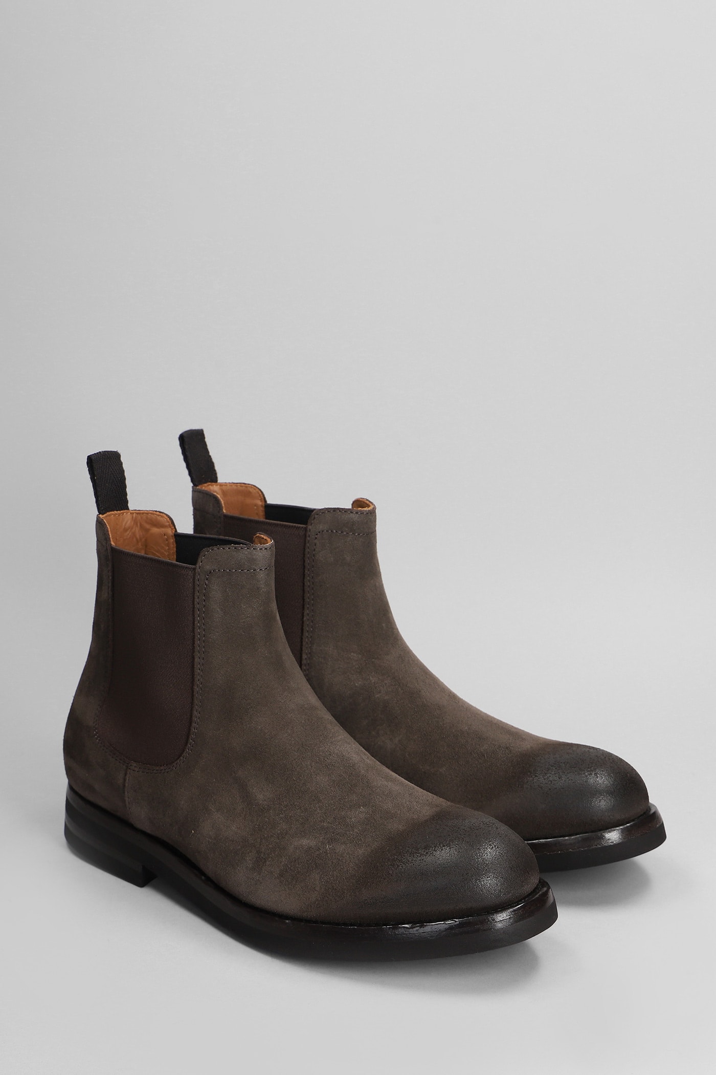 Shop Green George Combat Boots In Brown Suede