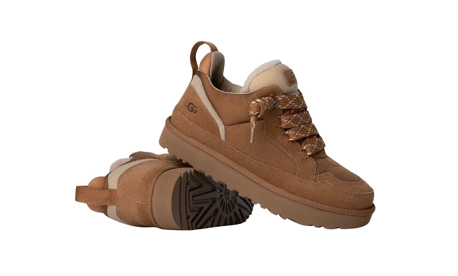 Ugg Low-profile Brown Sneakers With Suede And Nylon Upper In Brown